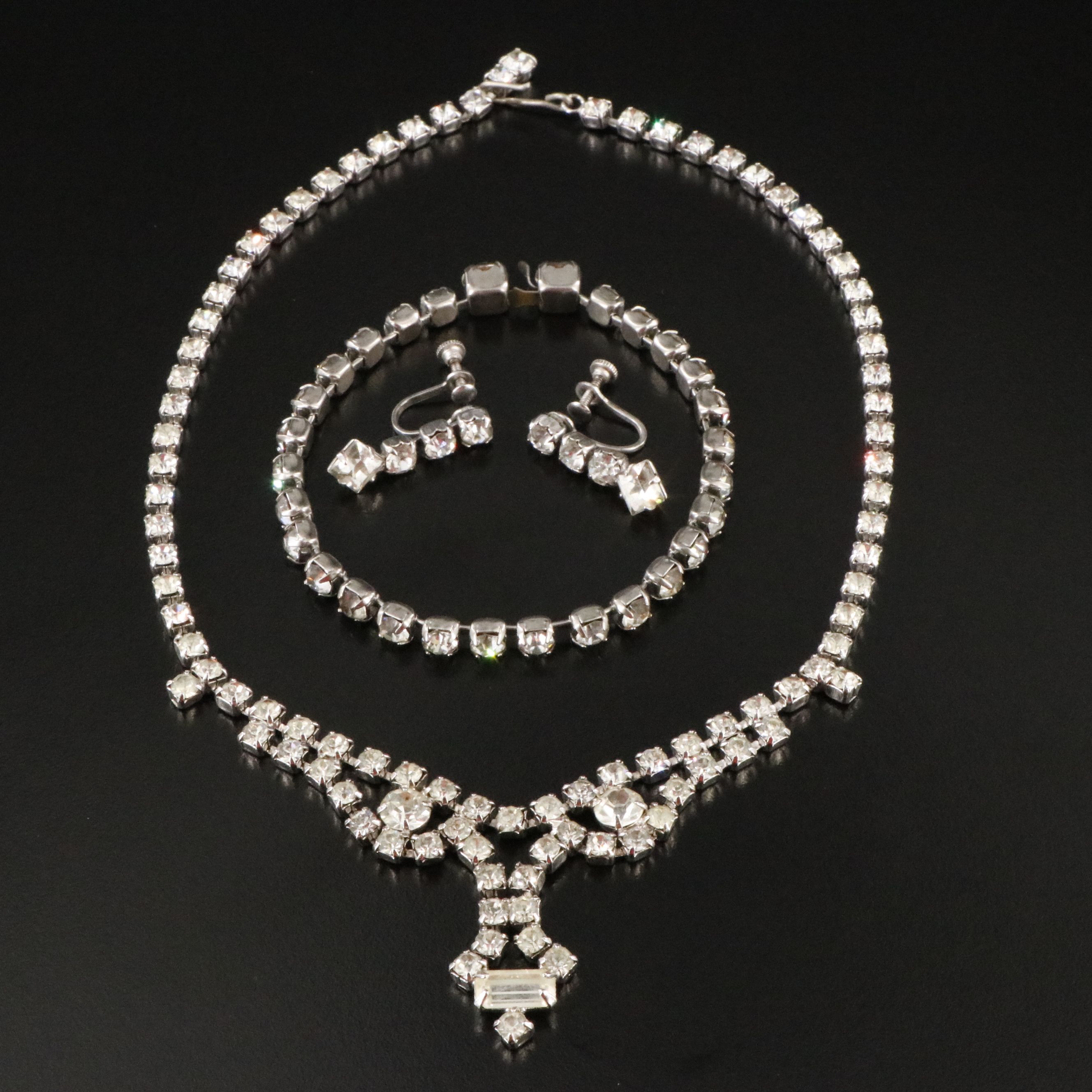 Vintage Rhinestone Jewelry Set