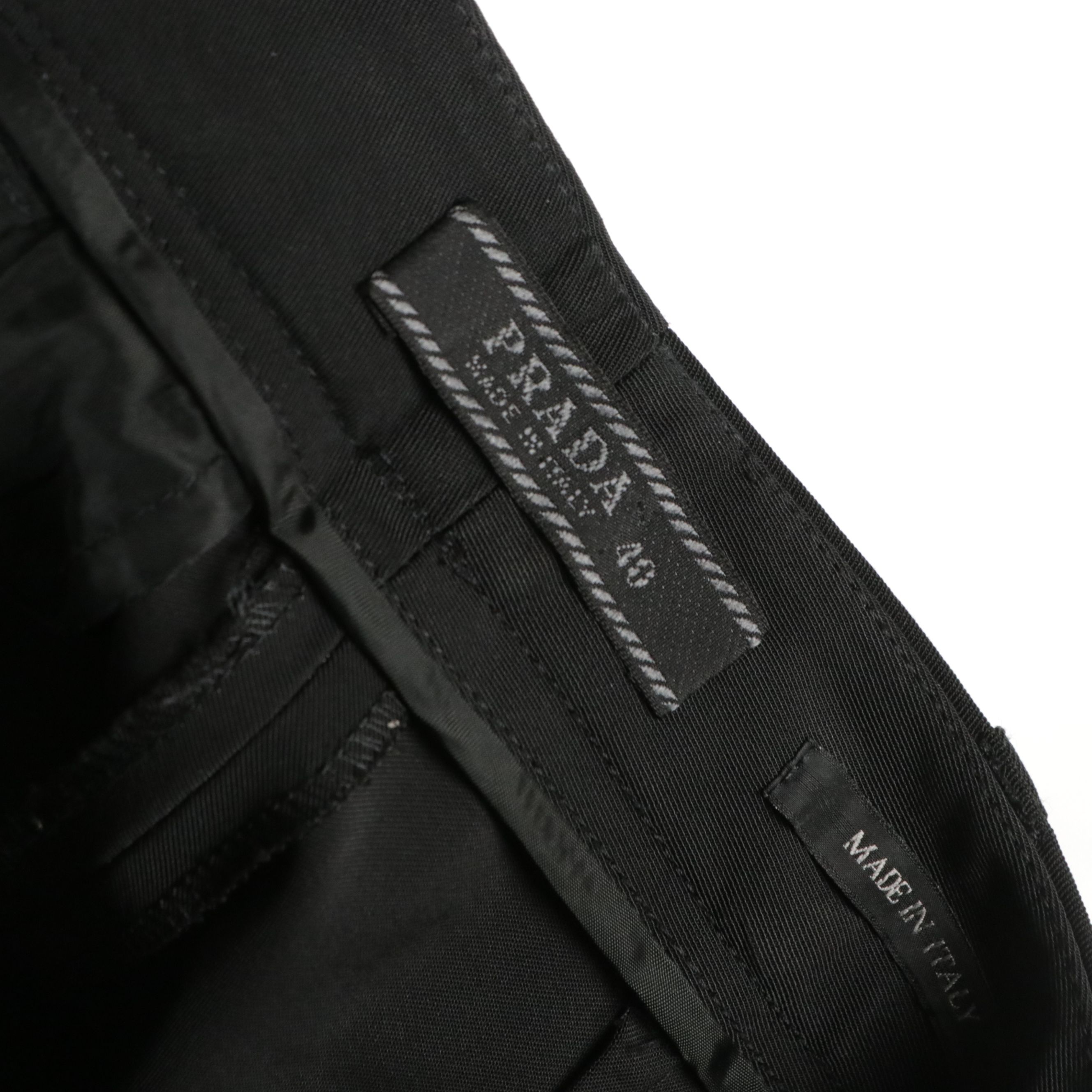 Prada Black Flat-Front Trousers