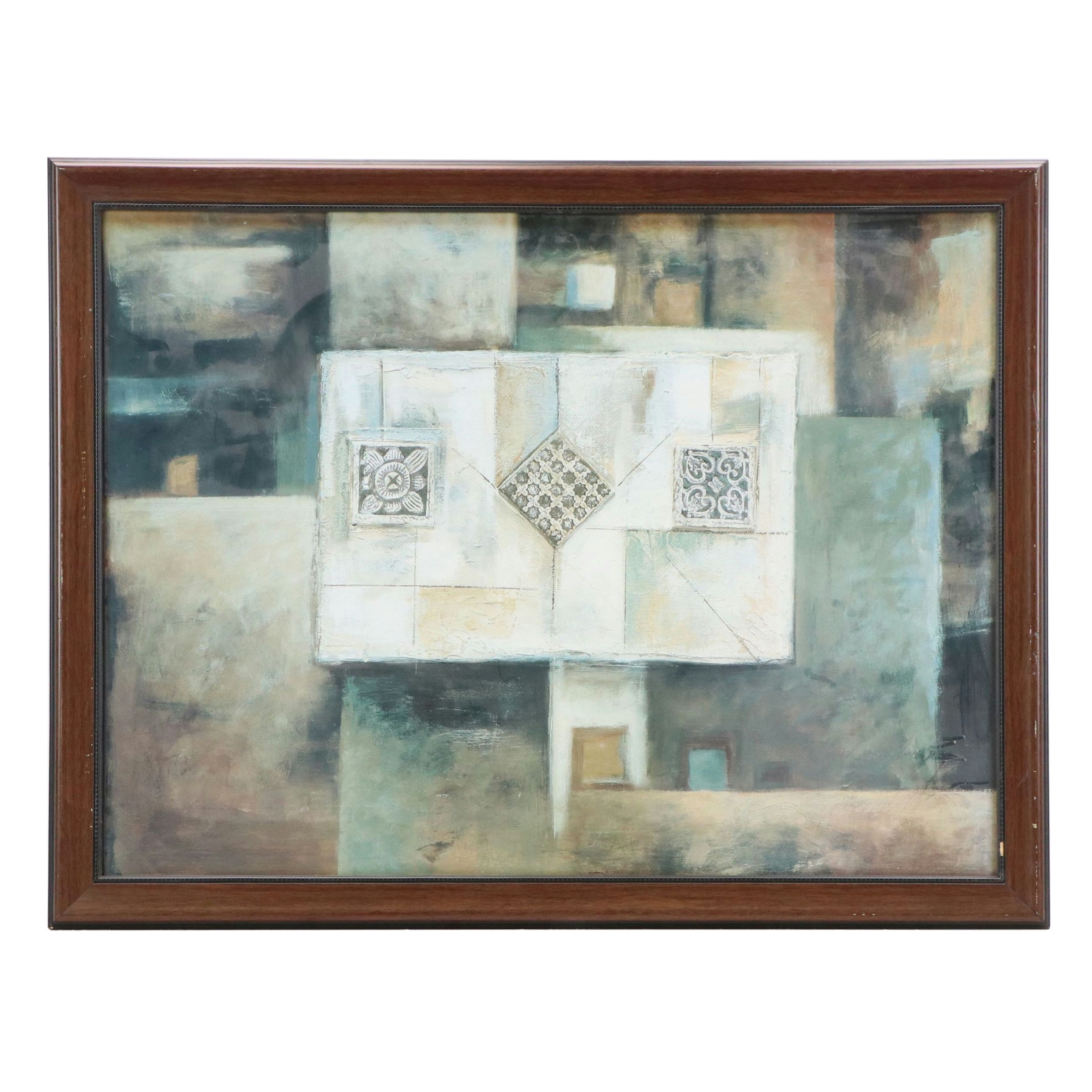 After S. Malek Offset Lithograph "Architectural Elements II," Late 20th Century