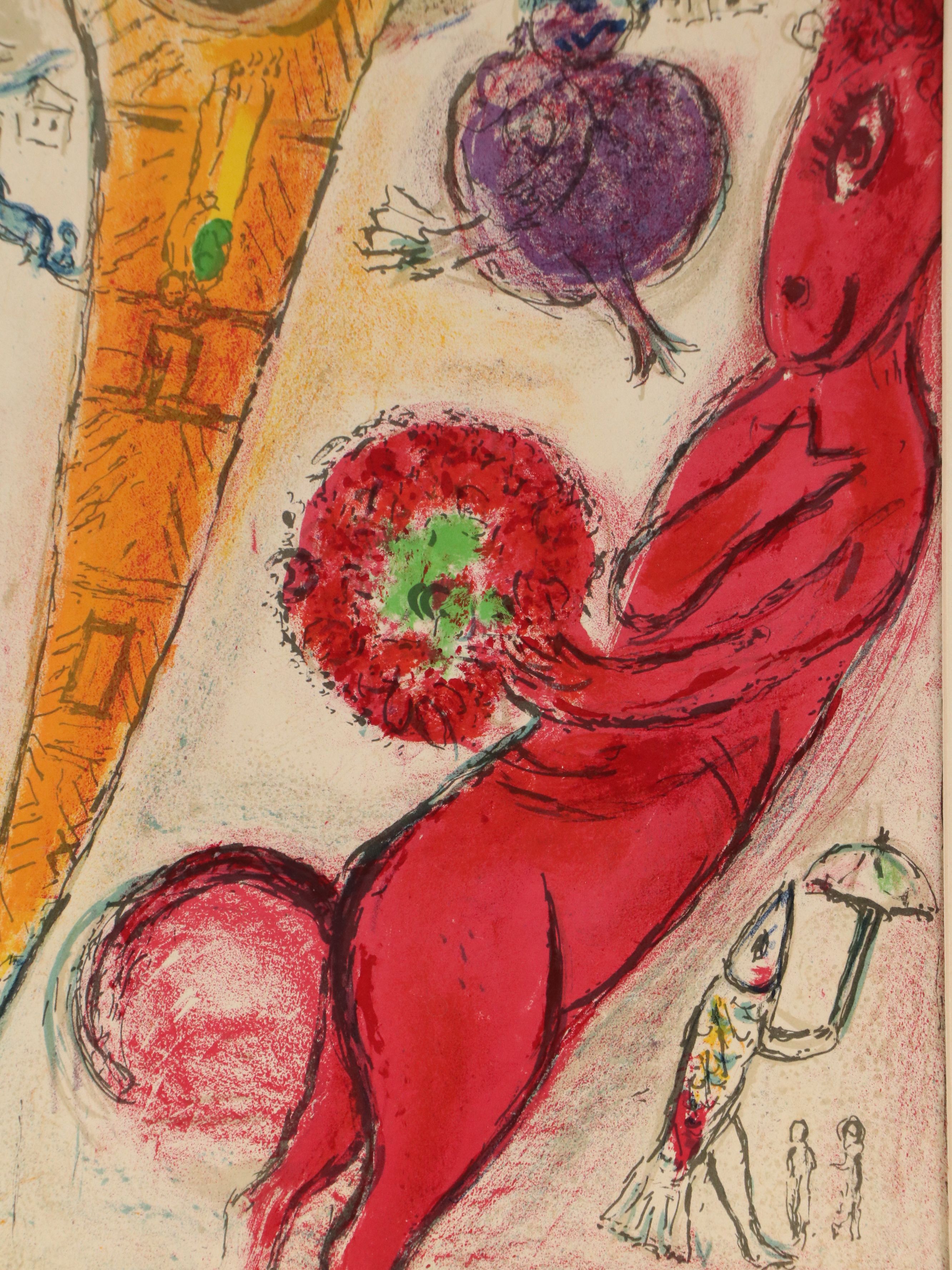 After Marc Chagall Lithograph "La Tour Eiffel à l'Âne," 1954