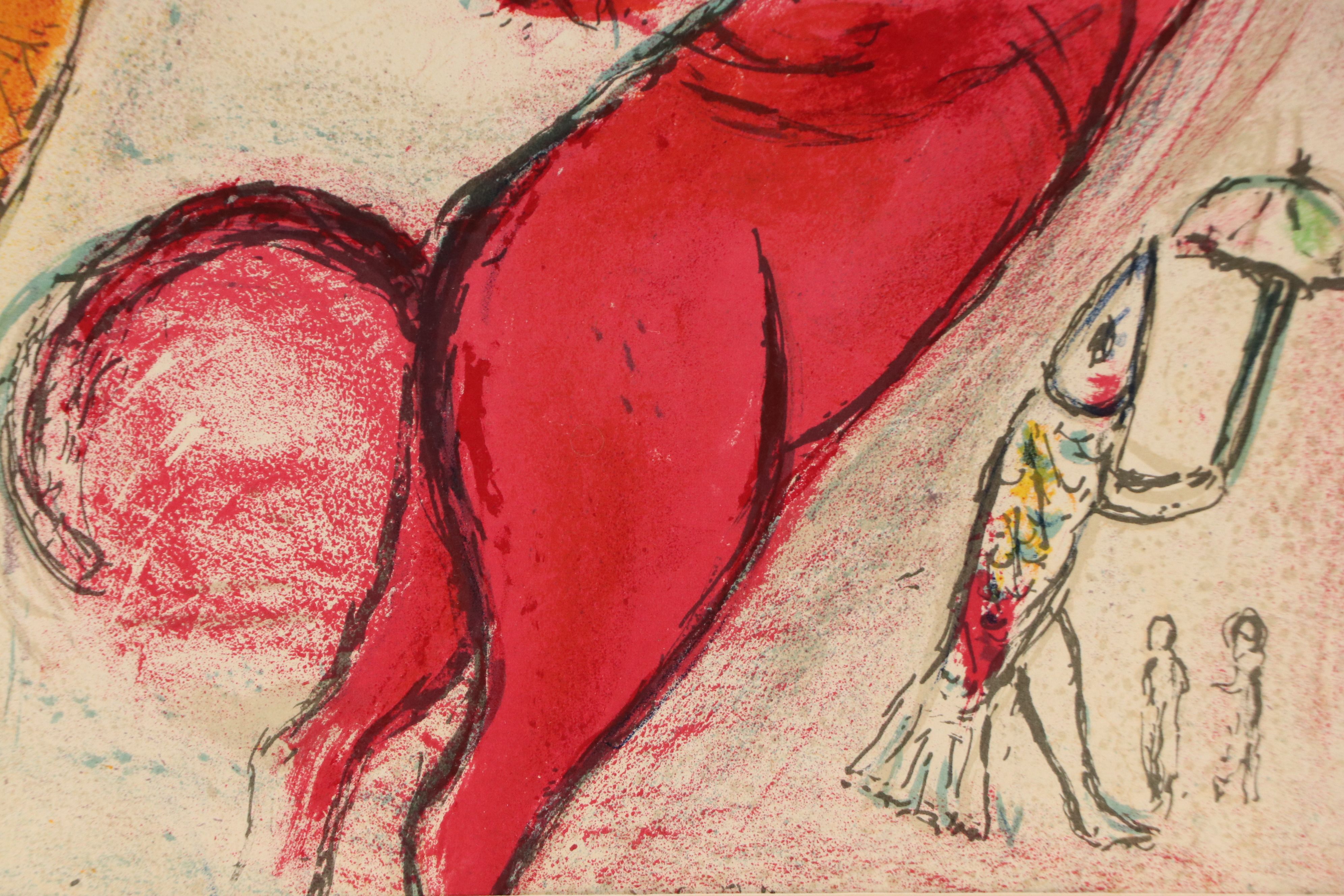 After Marc Chagall Lithograph "La Tour Eiffel à l'Âne," 1954