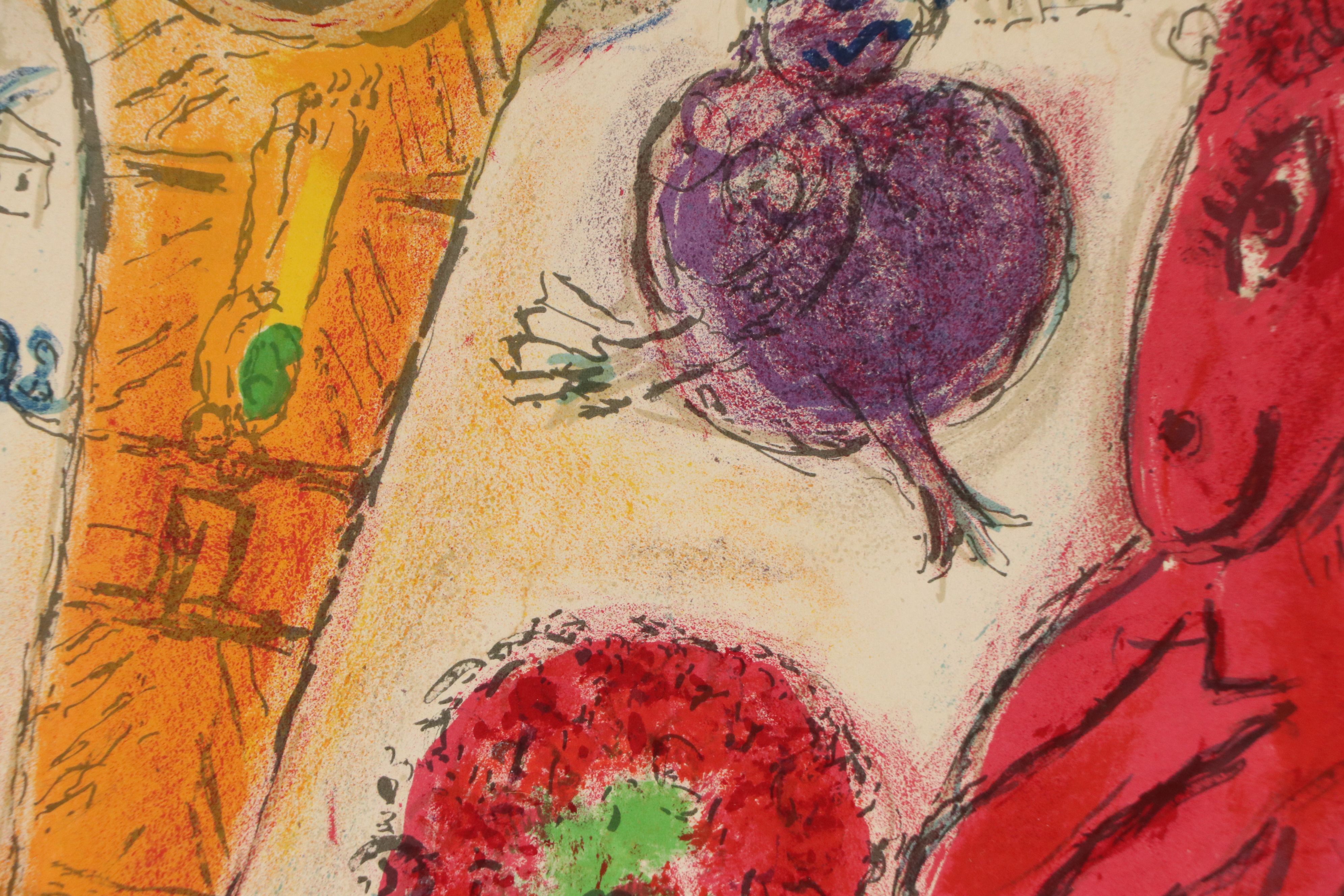 After Marc Chagall Lithograph "La Tour Eiffel à l'Âne," 1954