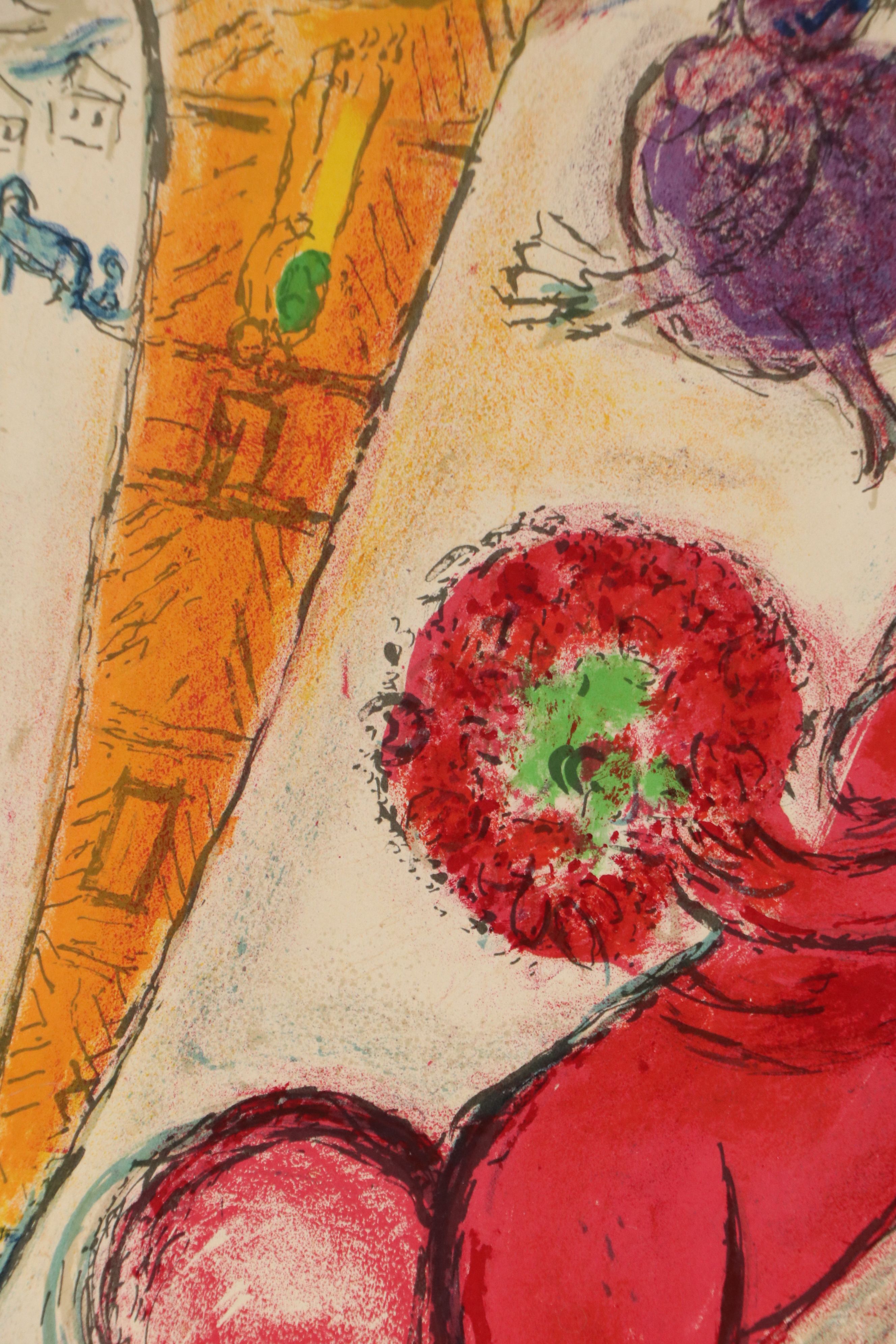 After Marc Chagall Lithograph "La Tour Eiffel à l'Âne," 1954