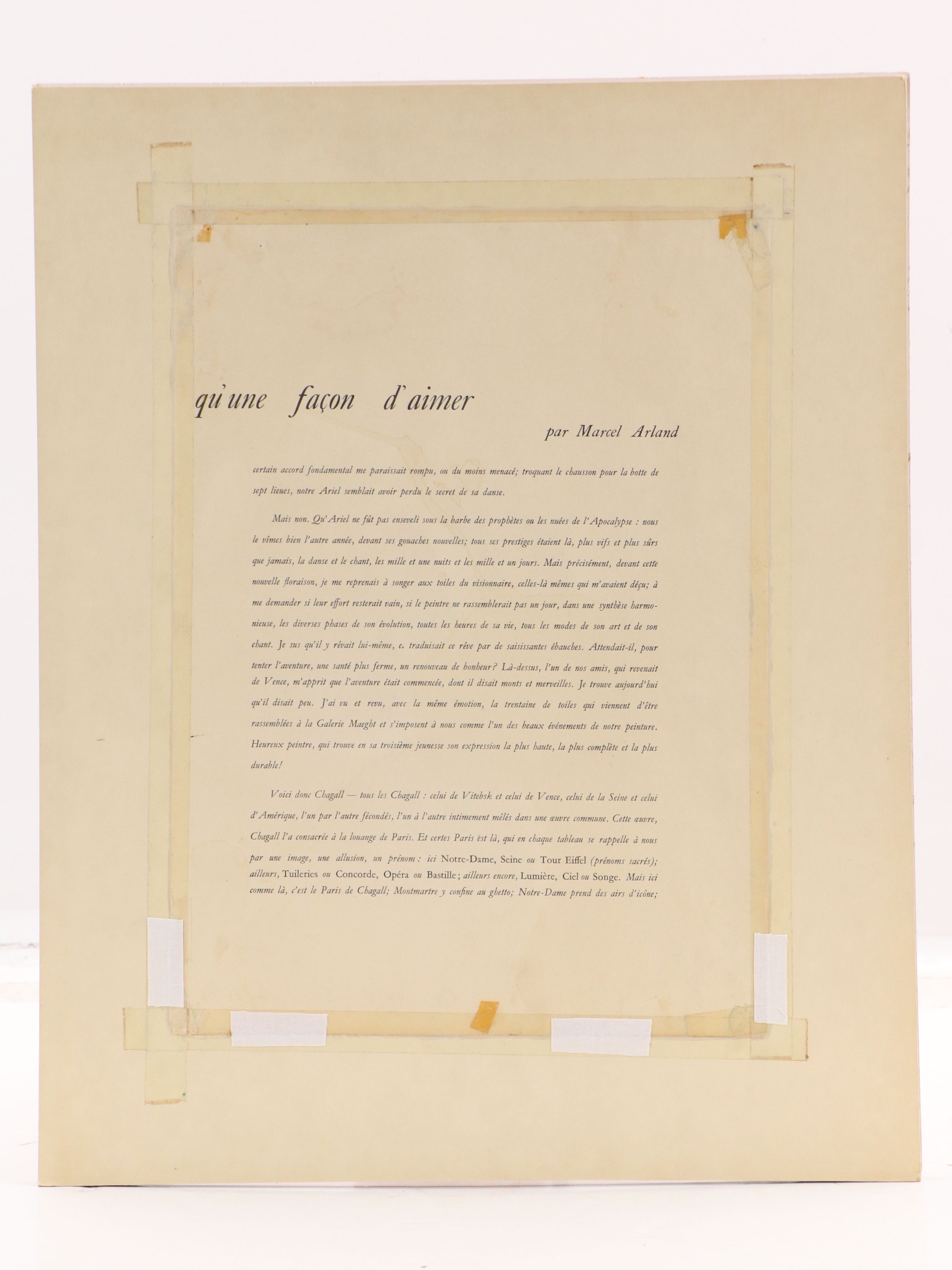 After Marc Chagall Lithograph "La Tour Eiffel à l'Âne," 1954