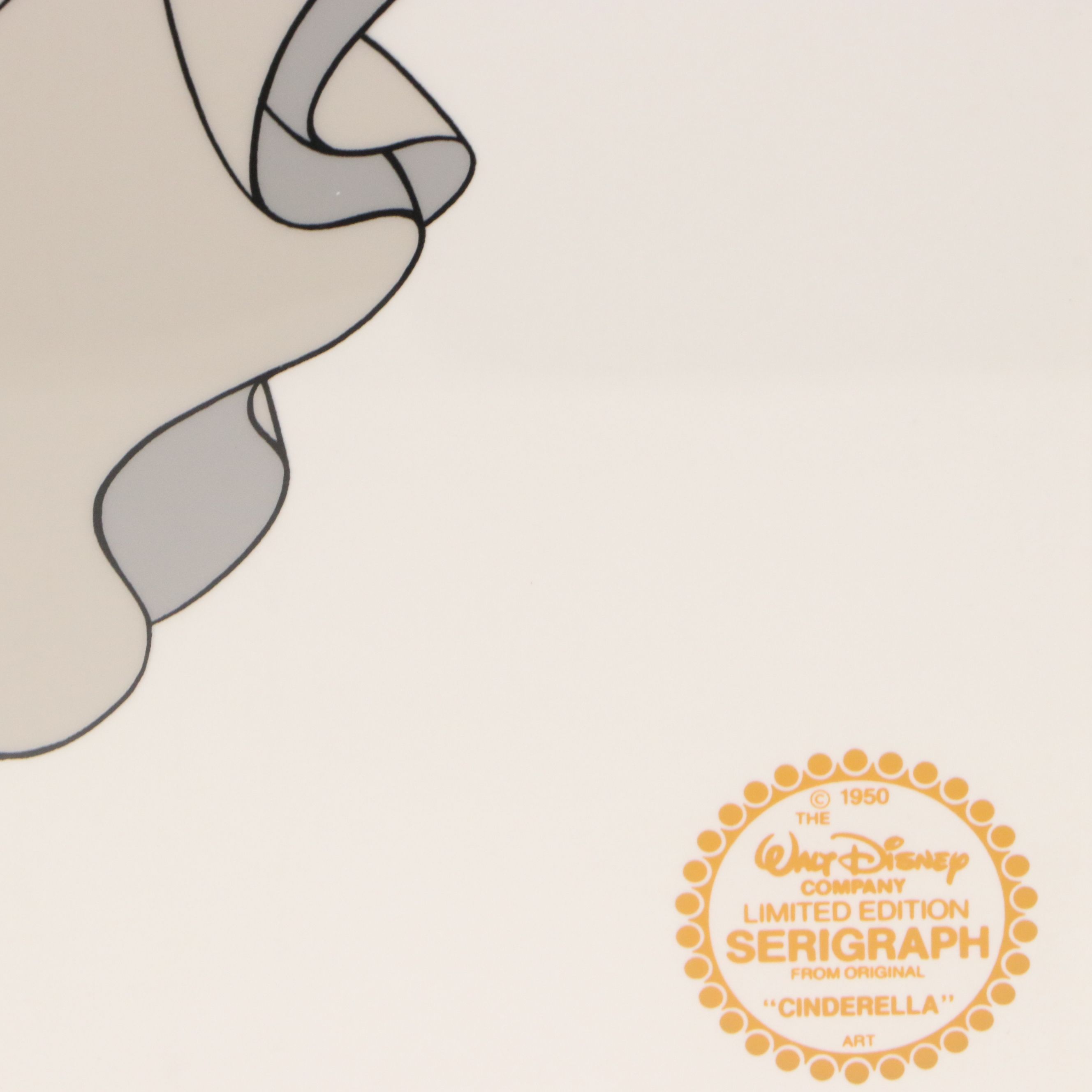 Walt Disney Animation Studio Serigraph Cel "Cinderella," Late 20th Century