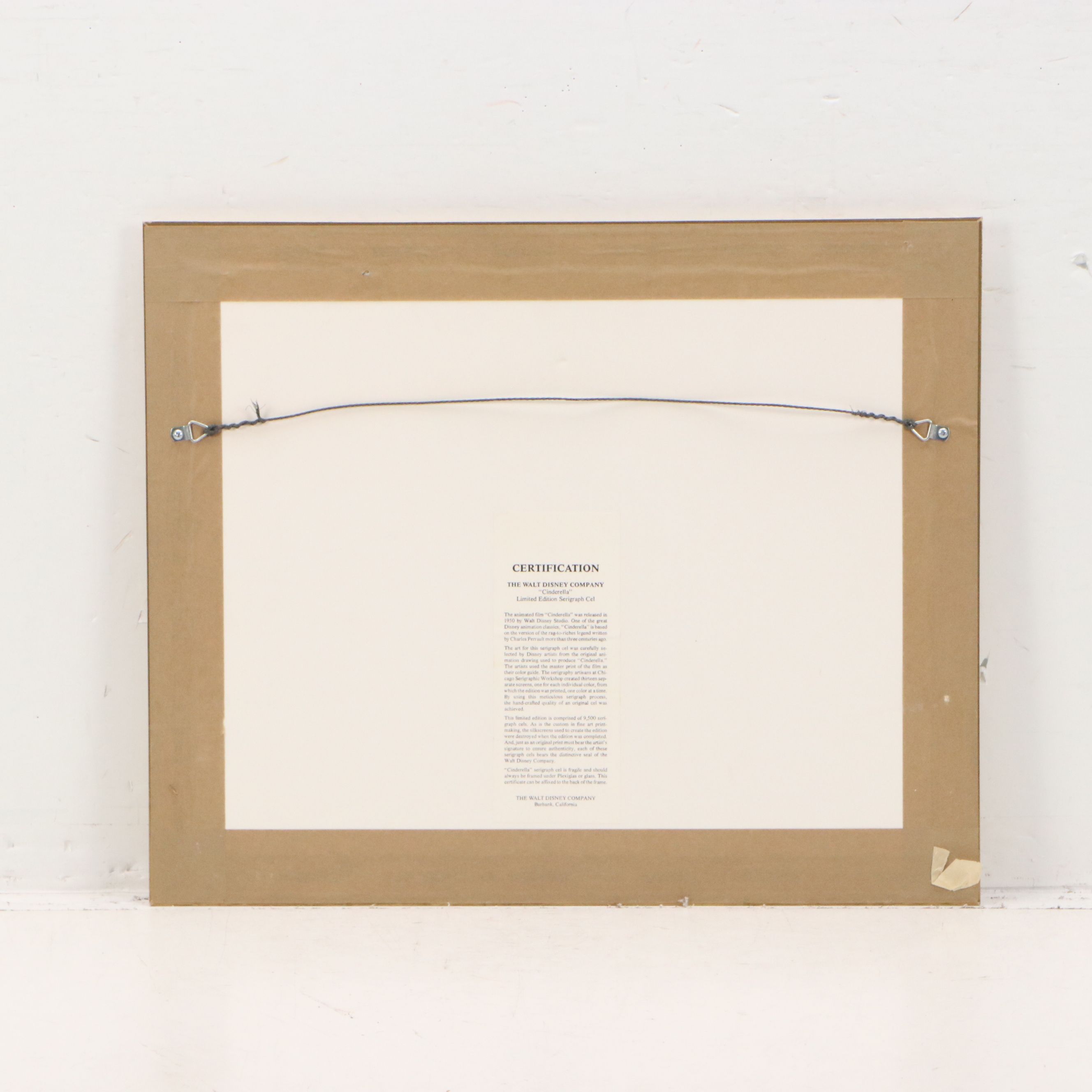 Walt Disney Animation Studio Serigraph Cel "Cinderella," Late 20th Century