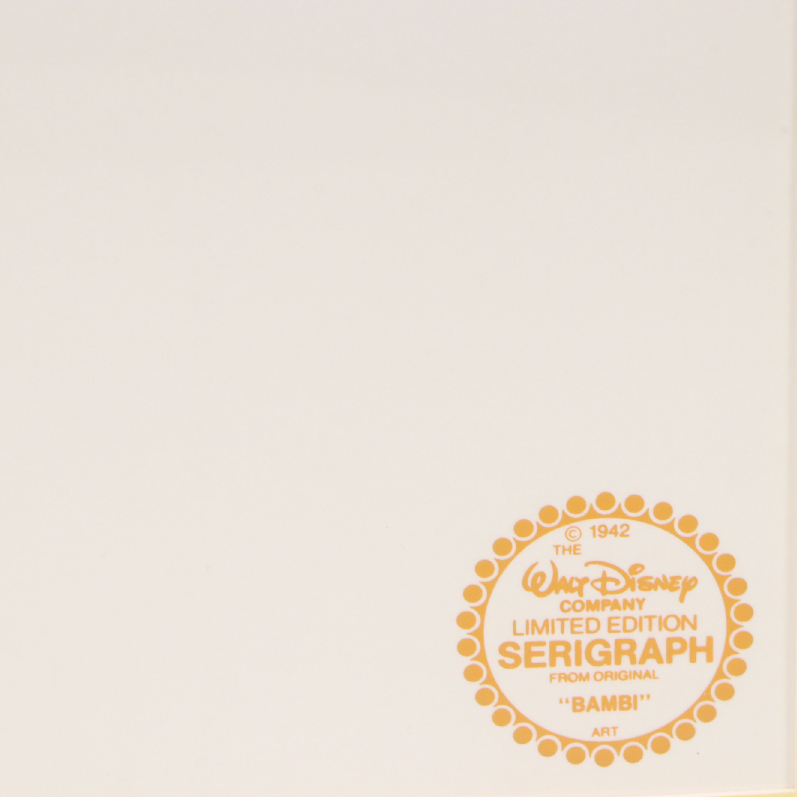 The Walt Disney Company Serigraph "Bambi"