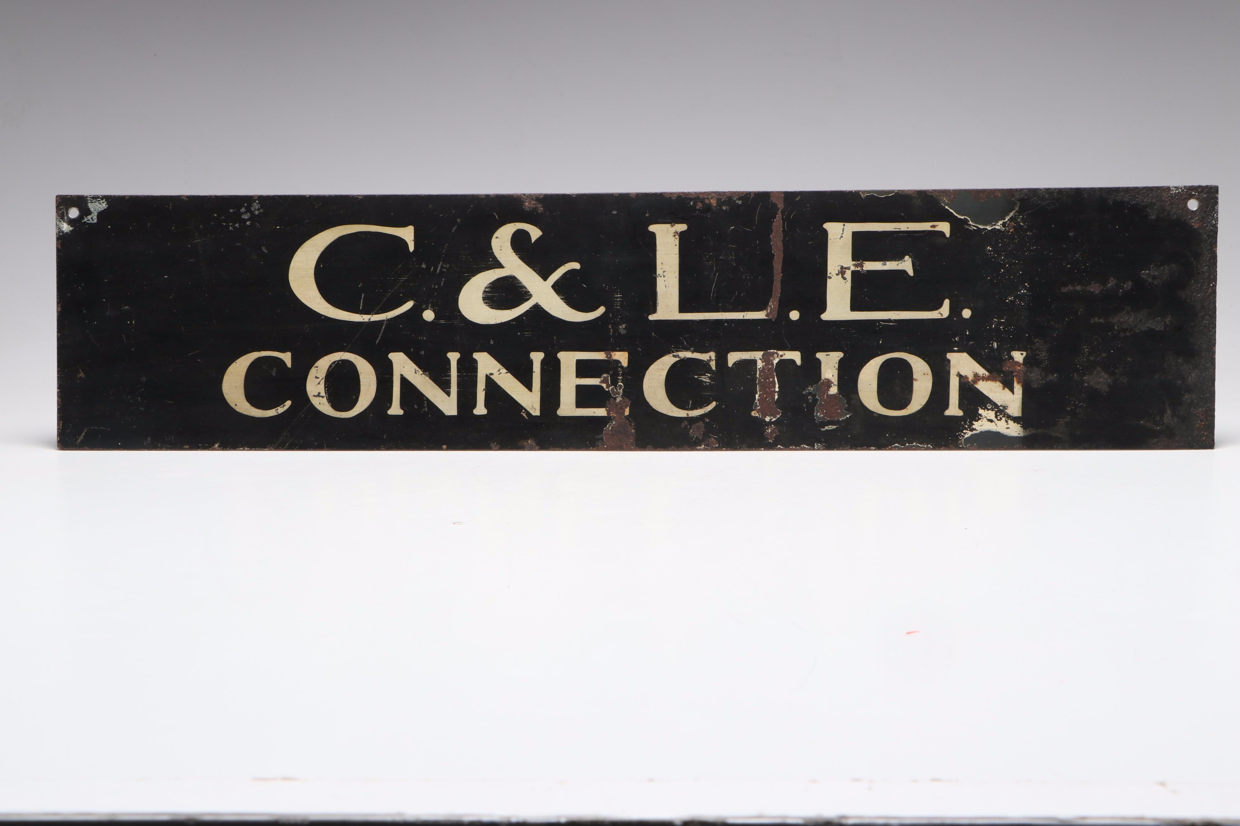 Cincinnati C. & L. E. Connection Metal Sign, Early to Mid-20th Century