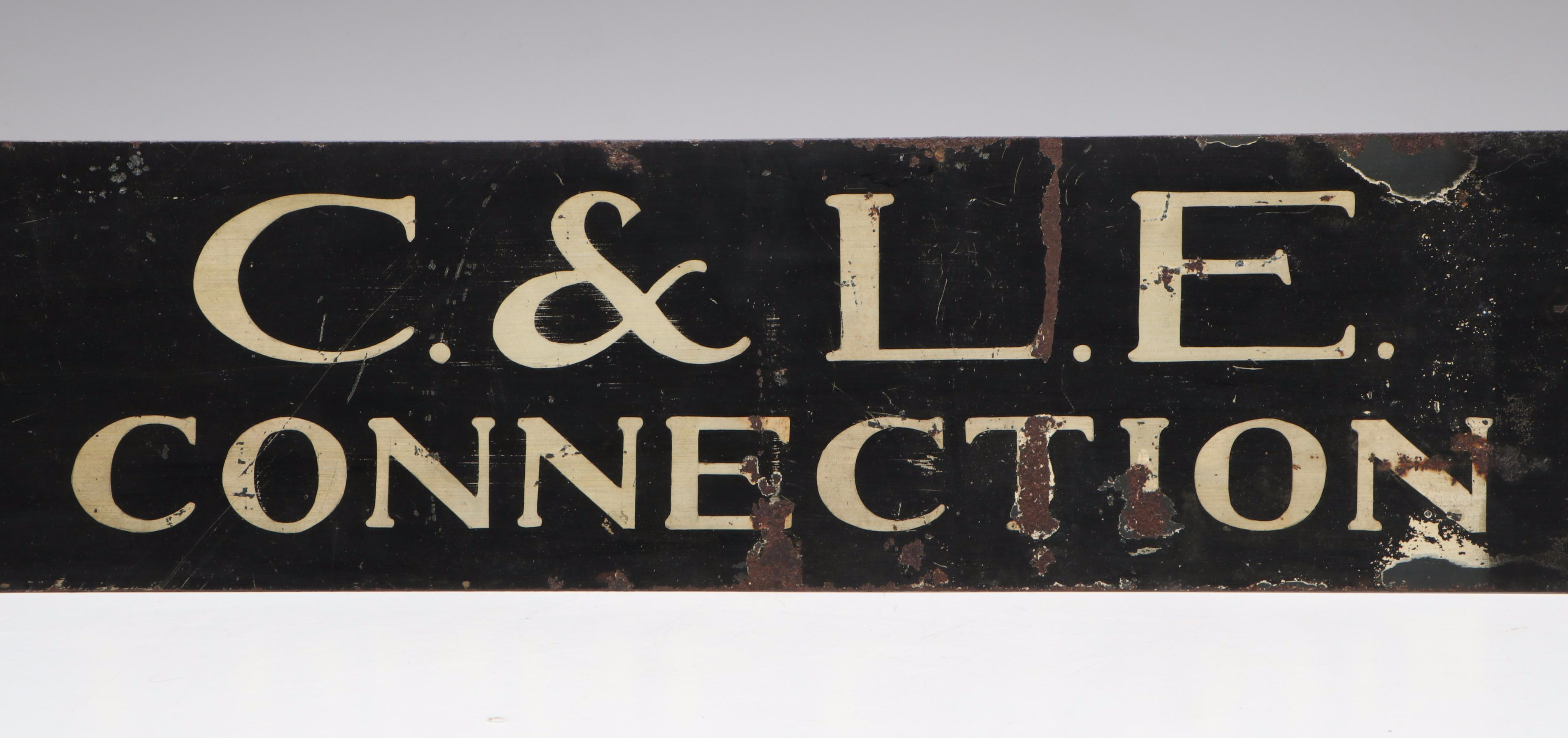 Cincinnati C. & L. E. Connection Metal Sign, Early to Mid-20th Century