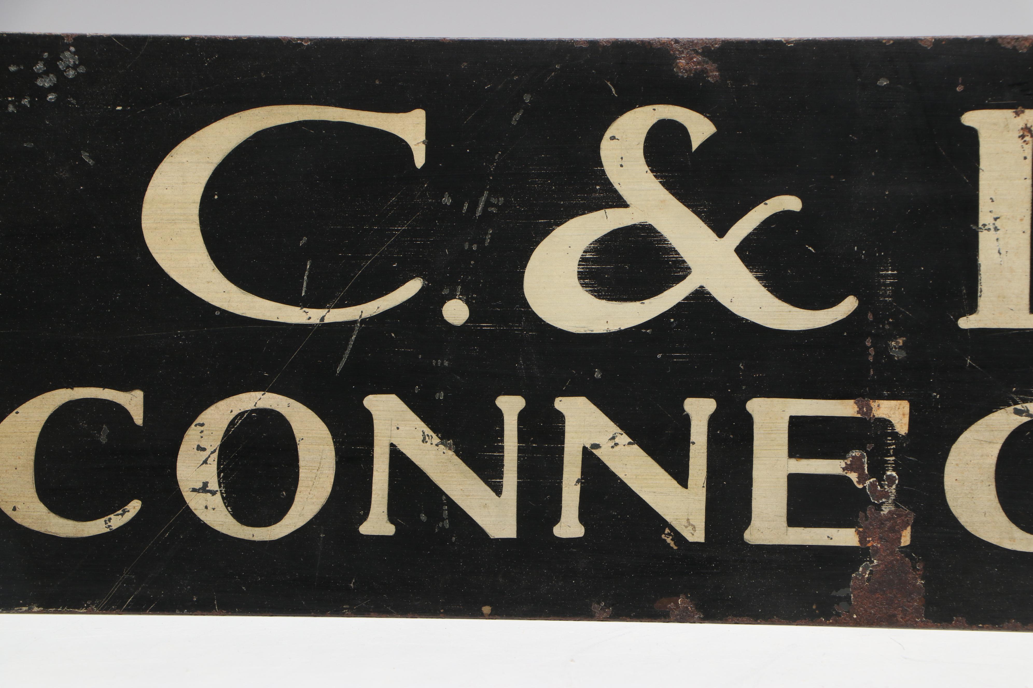 Cincinnati C. & L. E. Connection Metal Sign, Early to Mid-20th Century