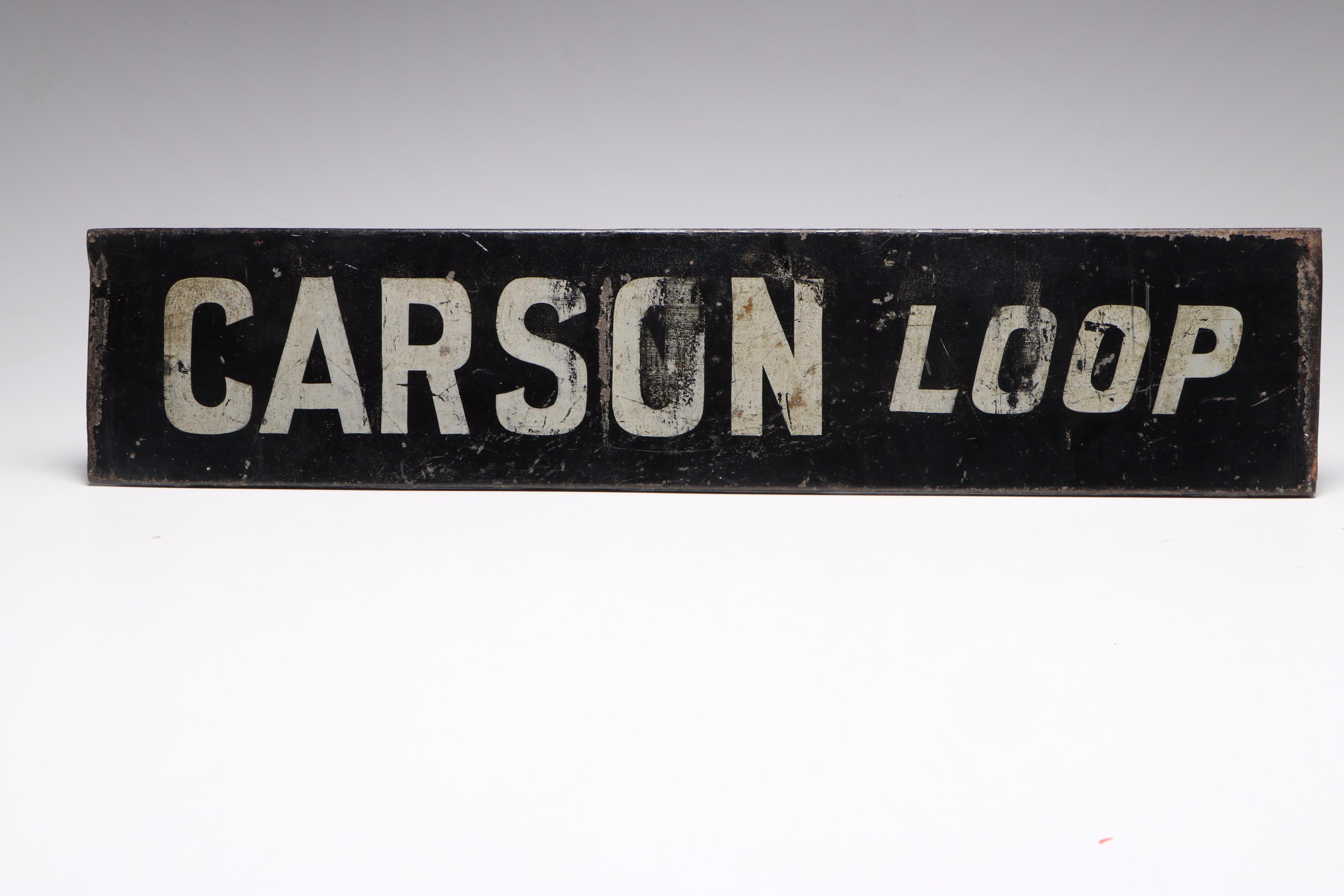 Cincinnati Carson Loop and Price Hill Metal Sign, Mid-20th Century