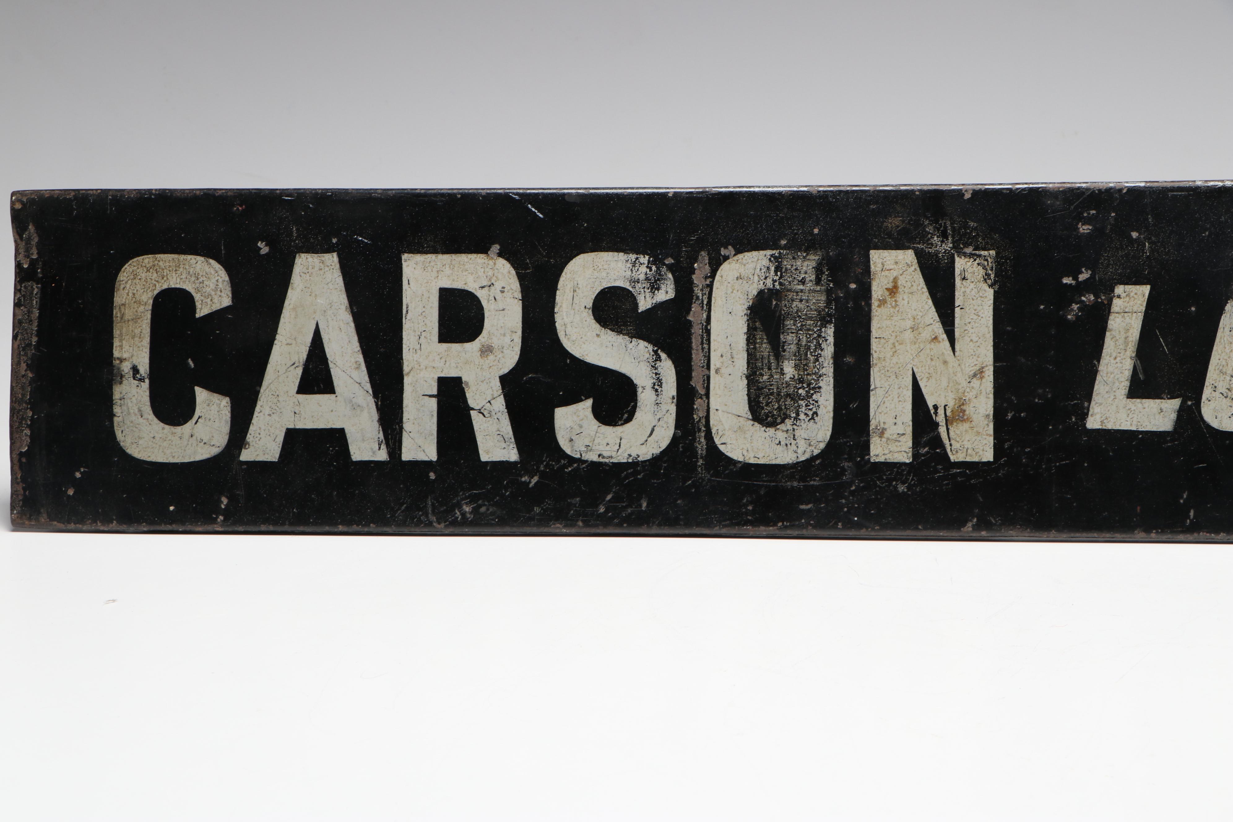 Cincinnati Carson Loop and Price Hill Metal Sign, Mid-20th Century