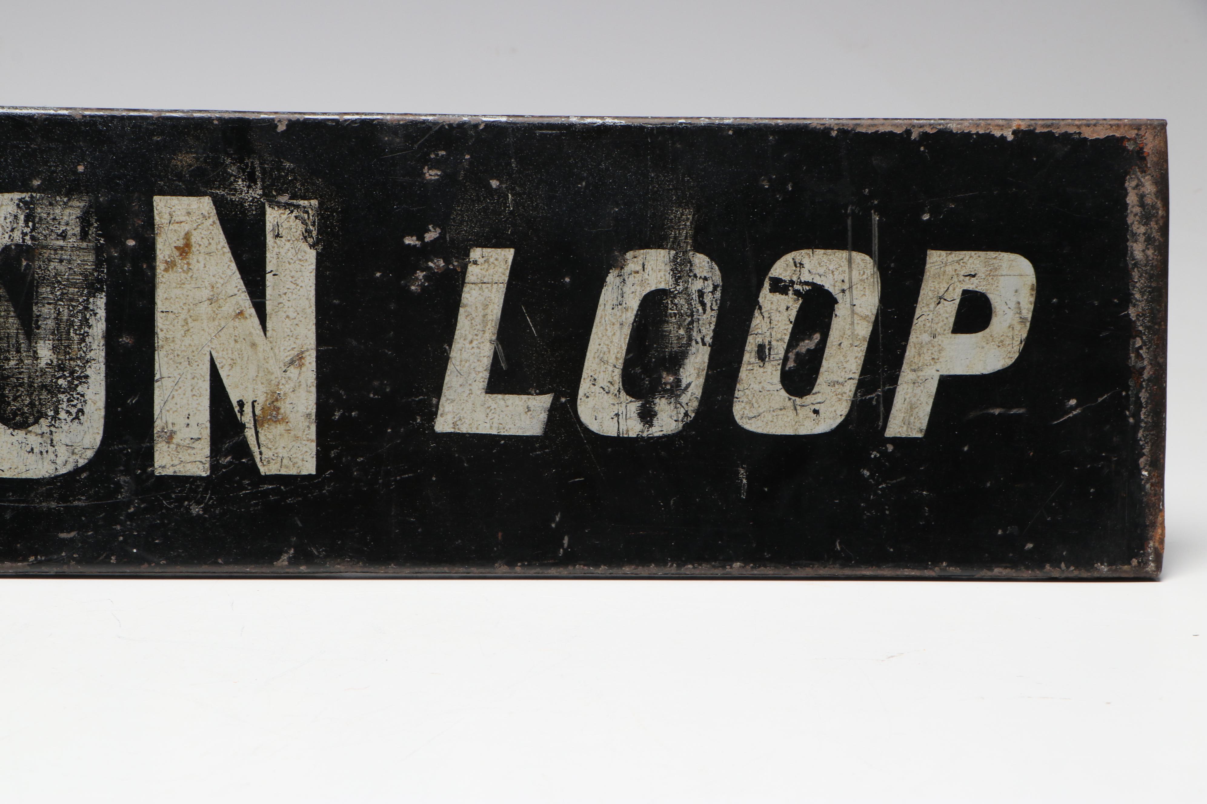 Cincinnati Carson Loop and Price Hill Metal Sign, Mid-20th Century