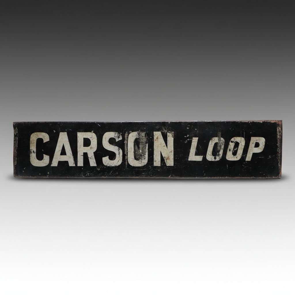 Cincinnati Carson Loop and Price Hill Metal Sign, Mid-20th Century