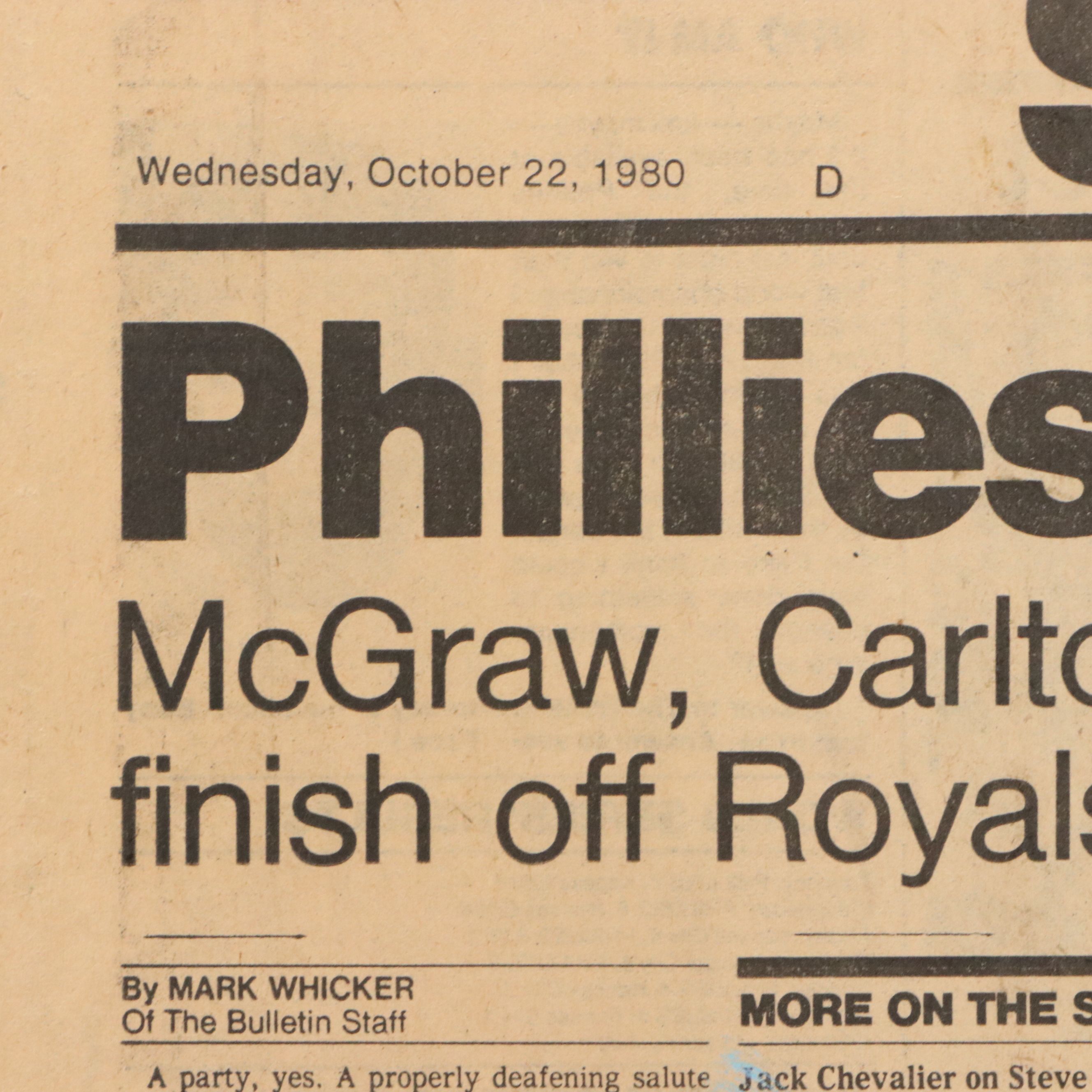 Oil Painting of Tug McGraw on Newspaper, 1980