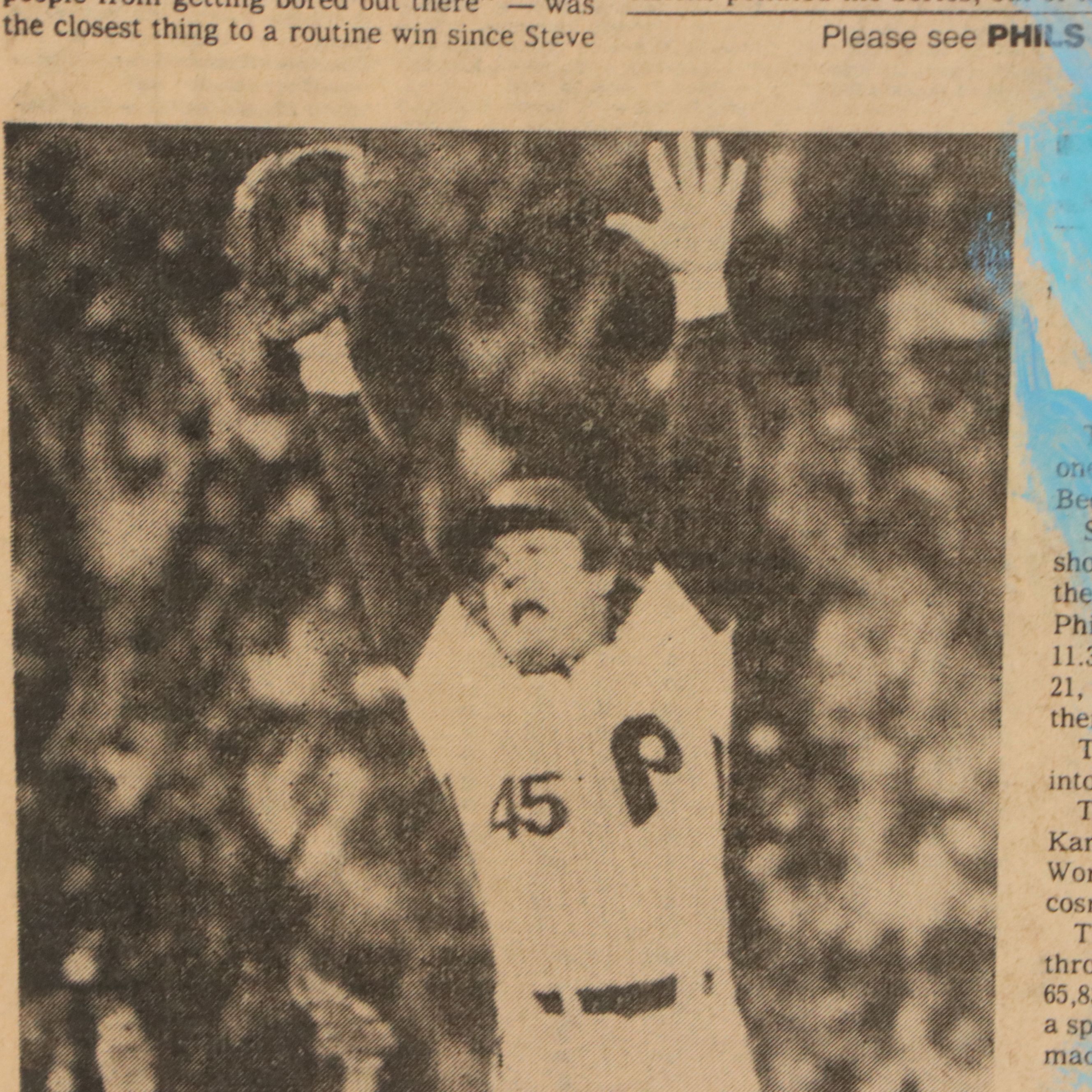 Oil Painting of Tug McGraw on Newspaper, 1980