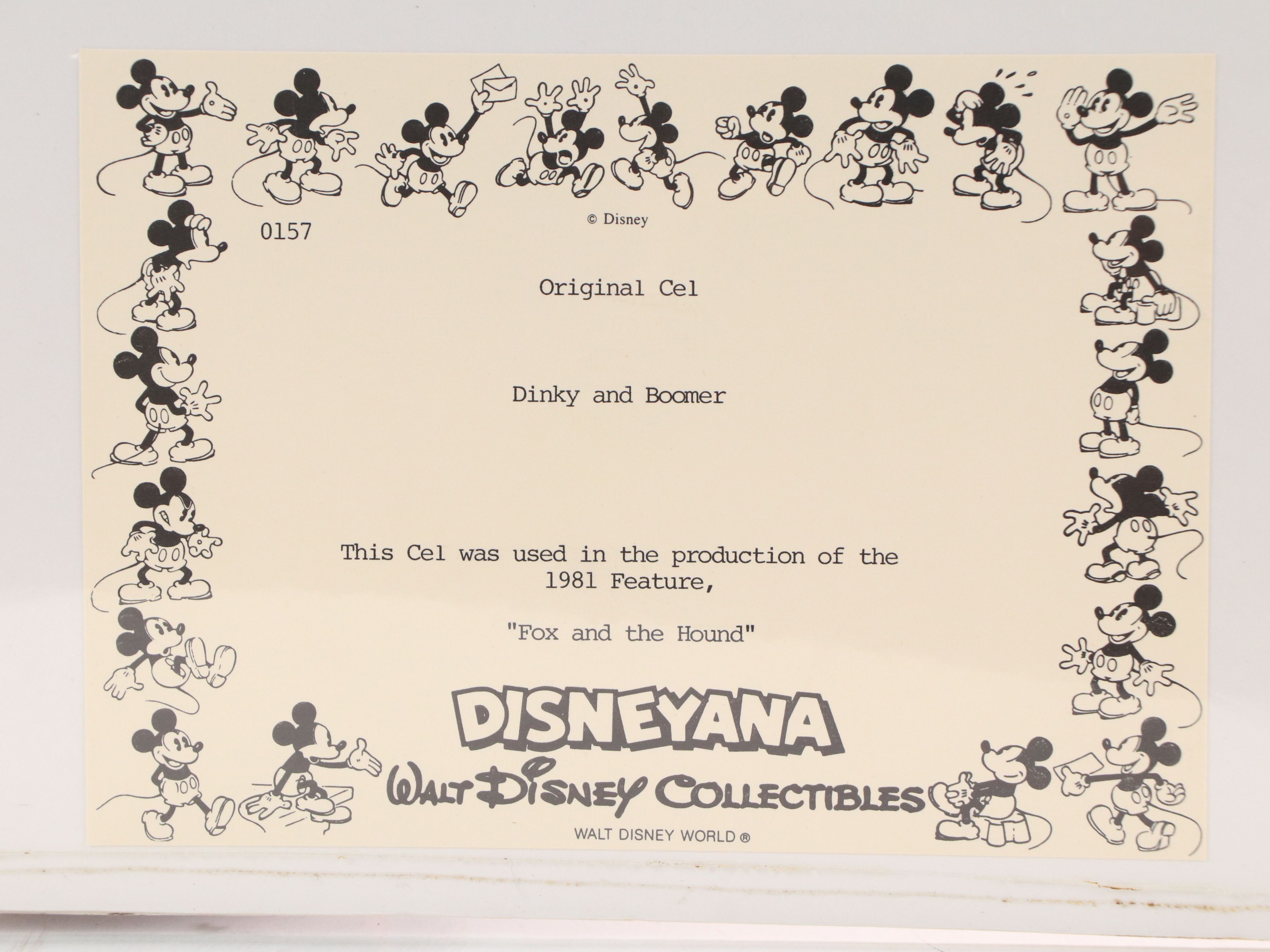 Walt Disney Sericel "The Fox and the Hound," 1980