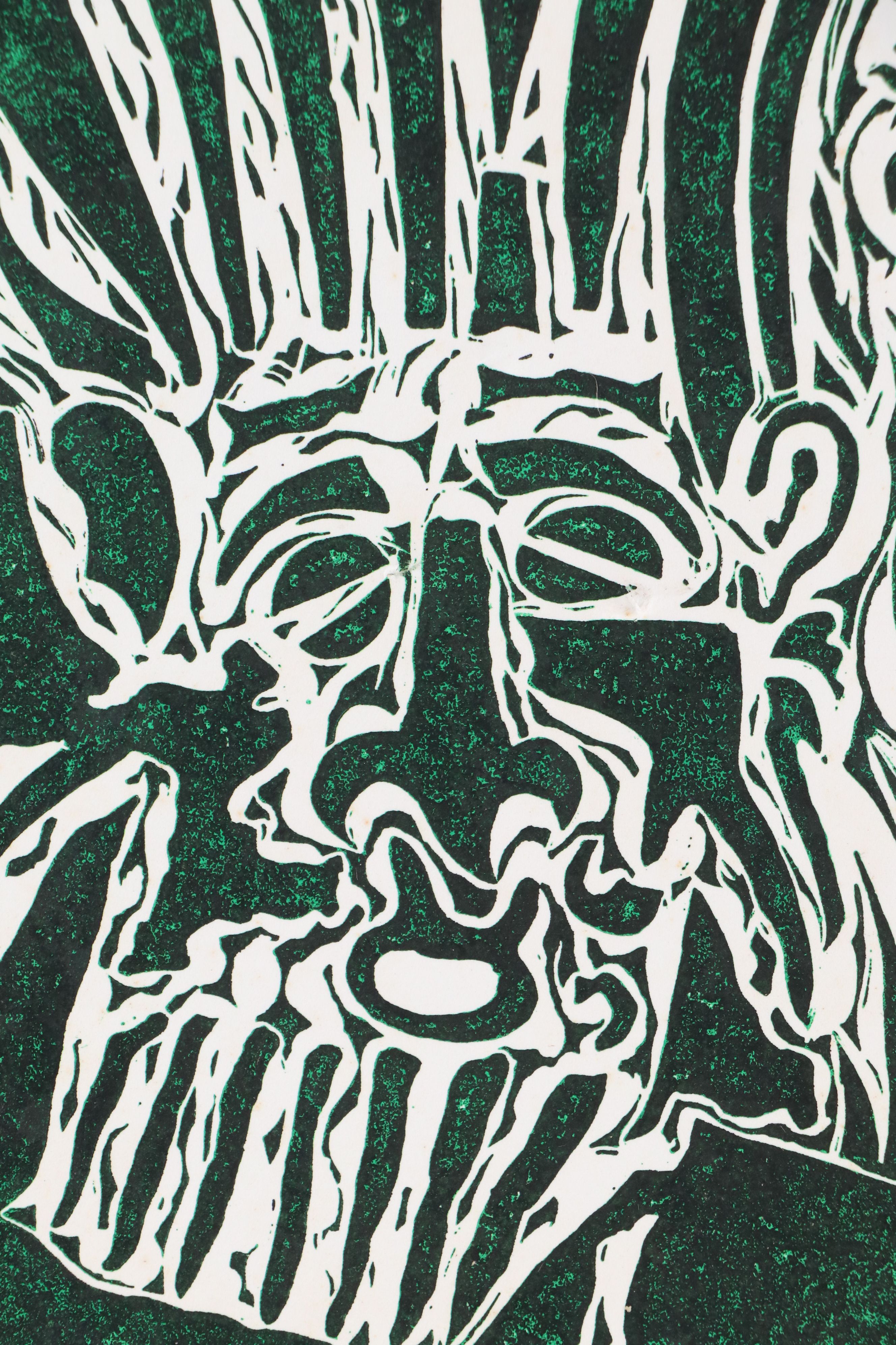 Relief Print "Songman of Ramo Kno Easter Island," 1980
