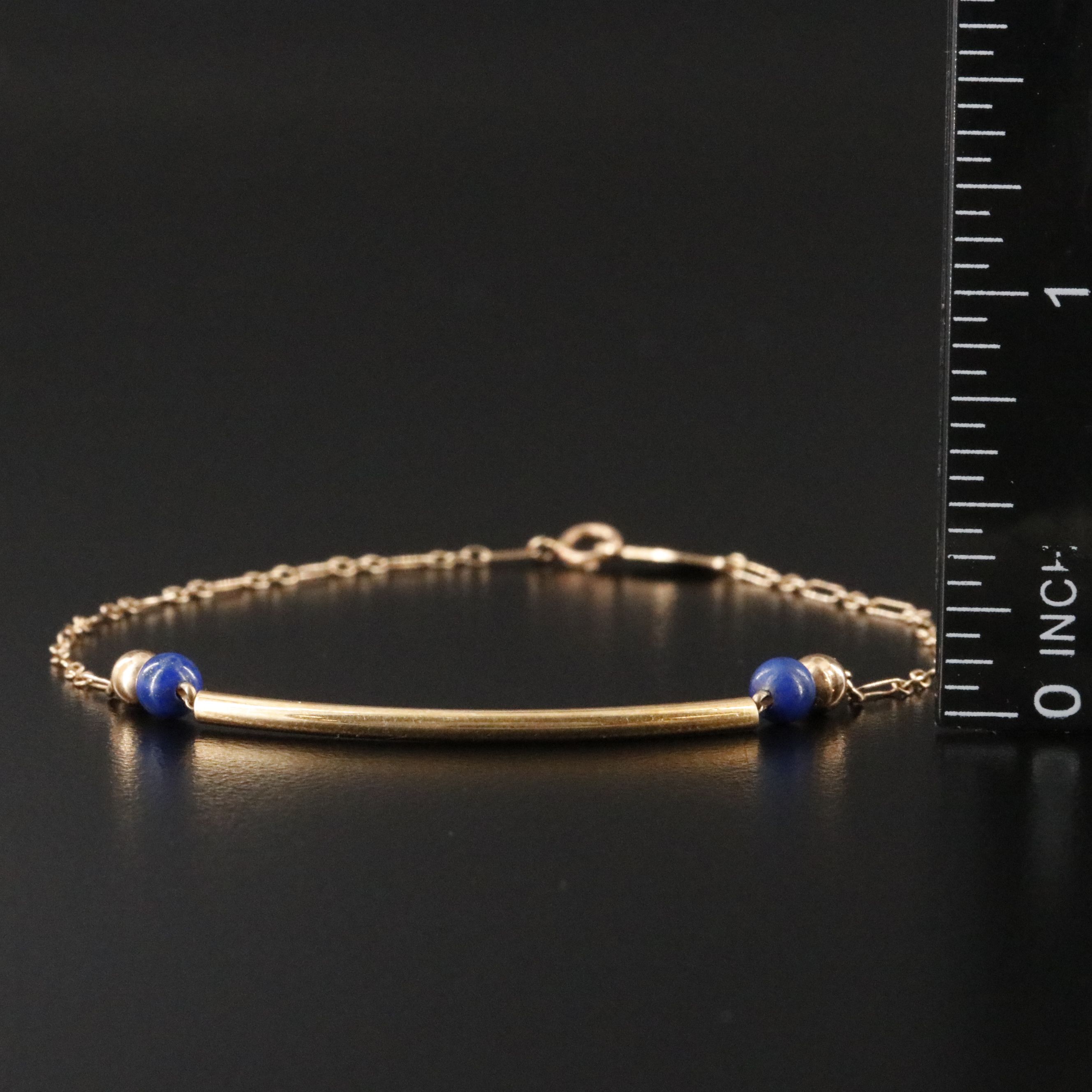 14K Lapis Lazuli Bar Bracelet