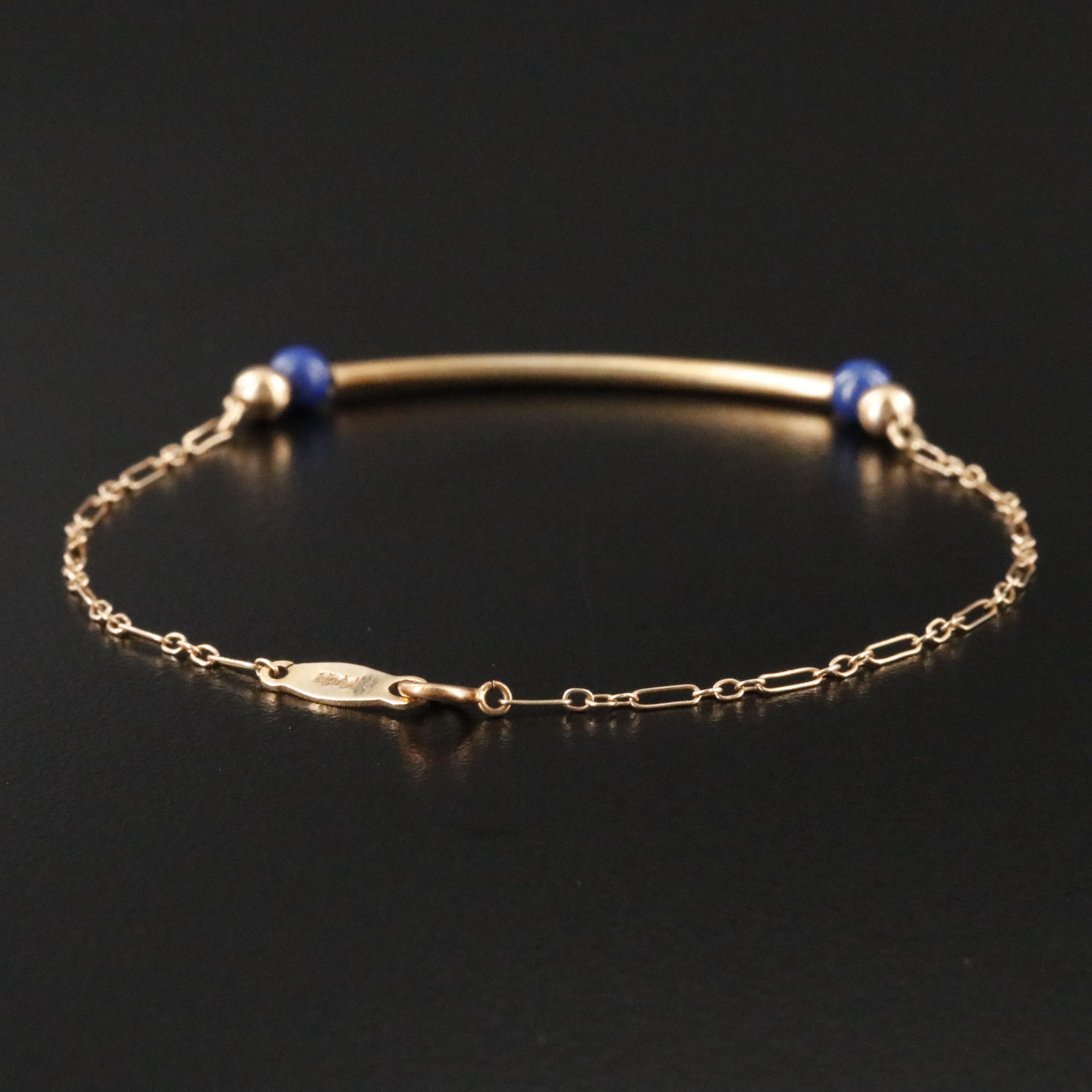 14K Lapis Lazuli Bar Bracelet