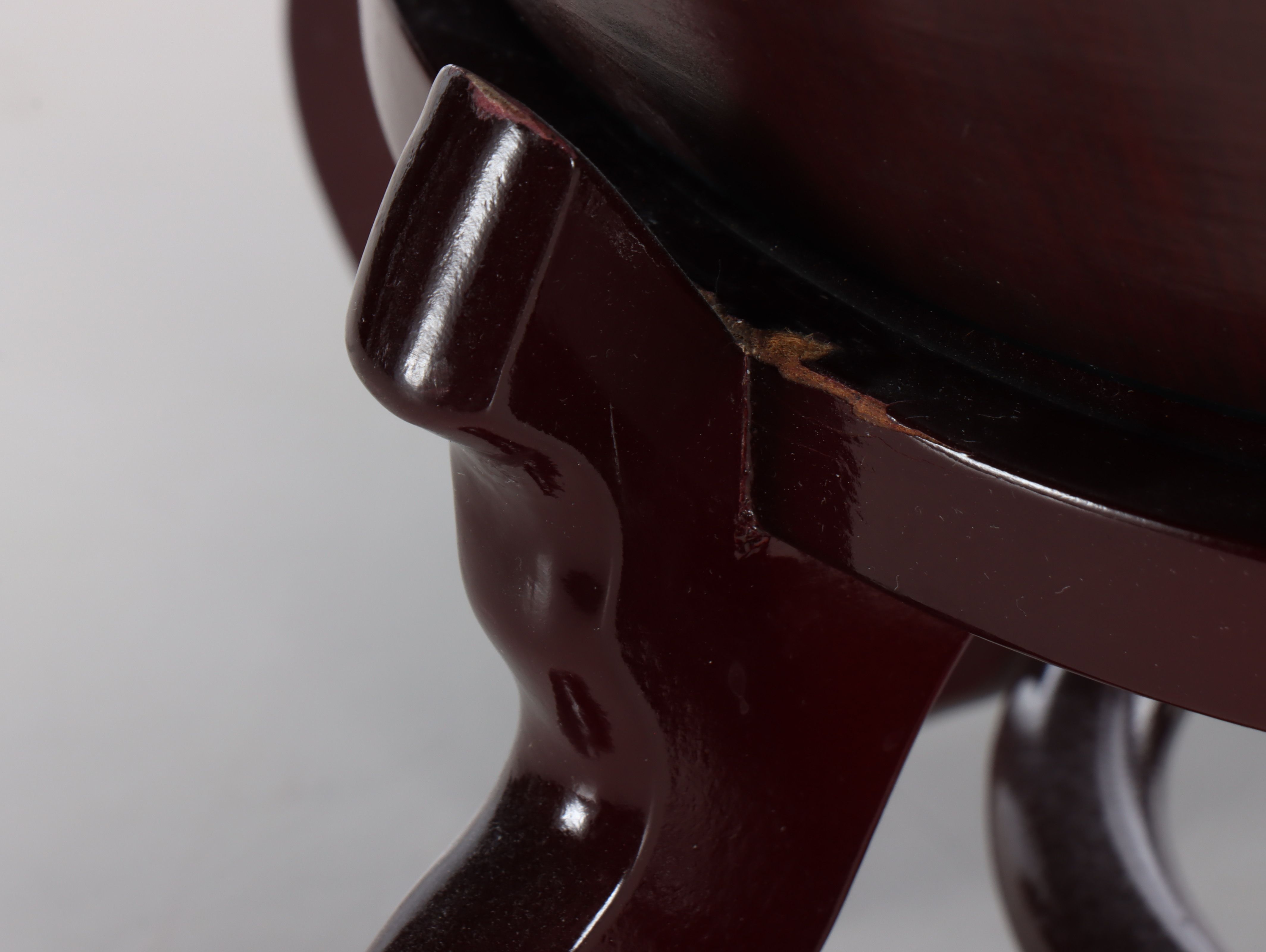 Chinese Style Ceramic Fishbowl Planter on Wood Base