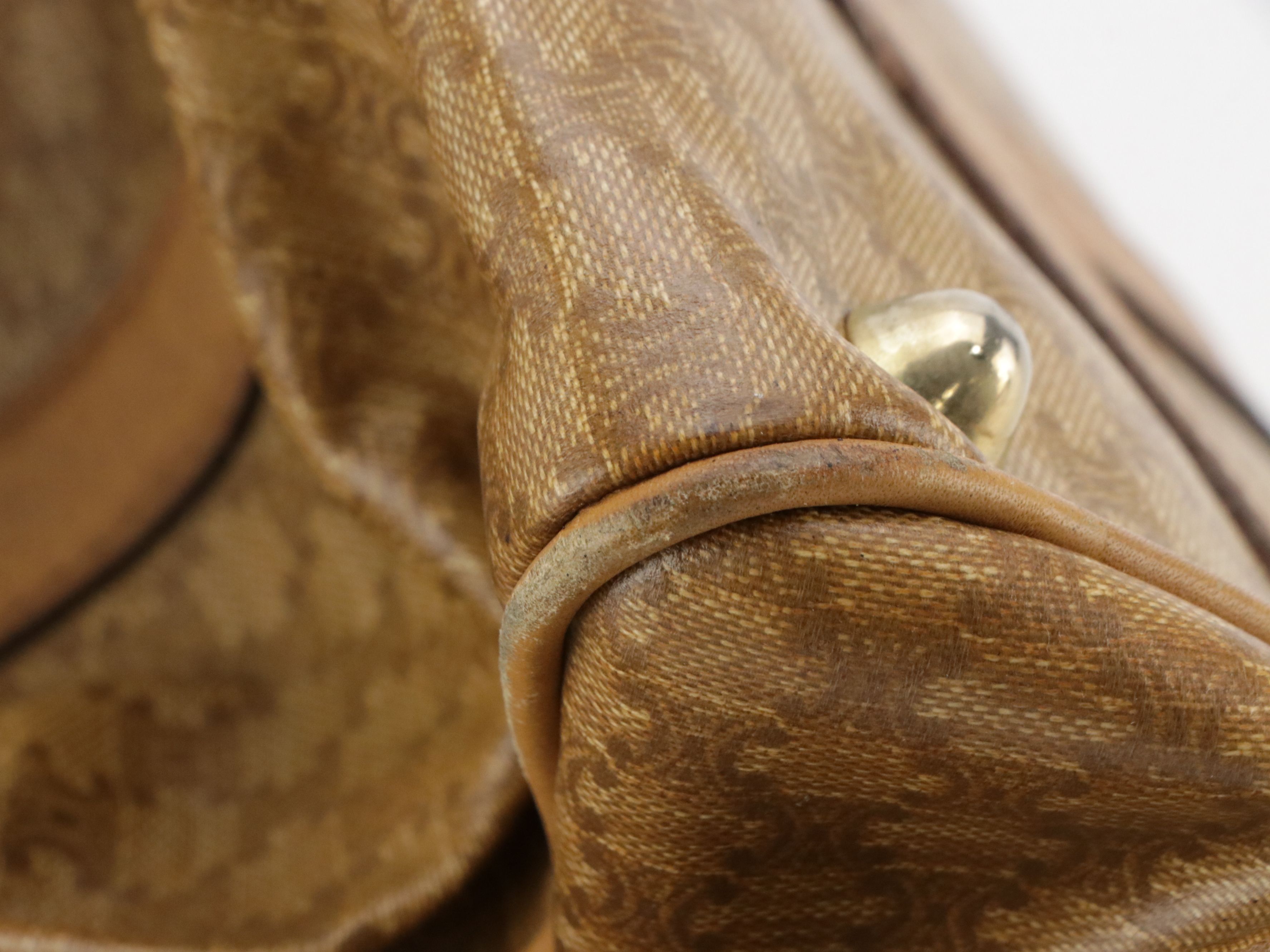 Celine Boston Bag in Brown PVC and Leather Trim