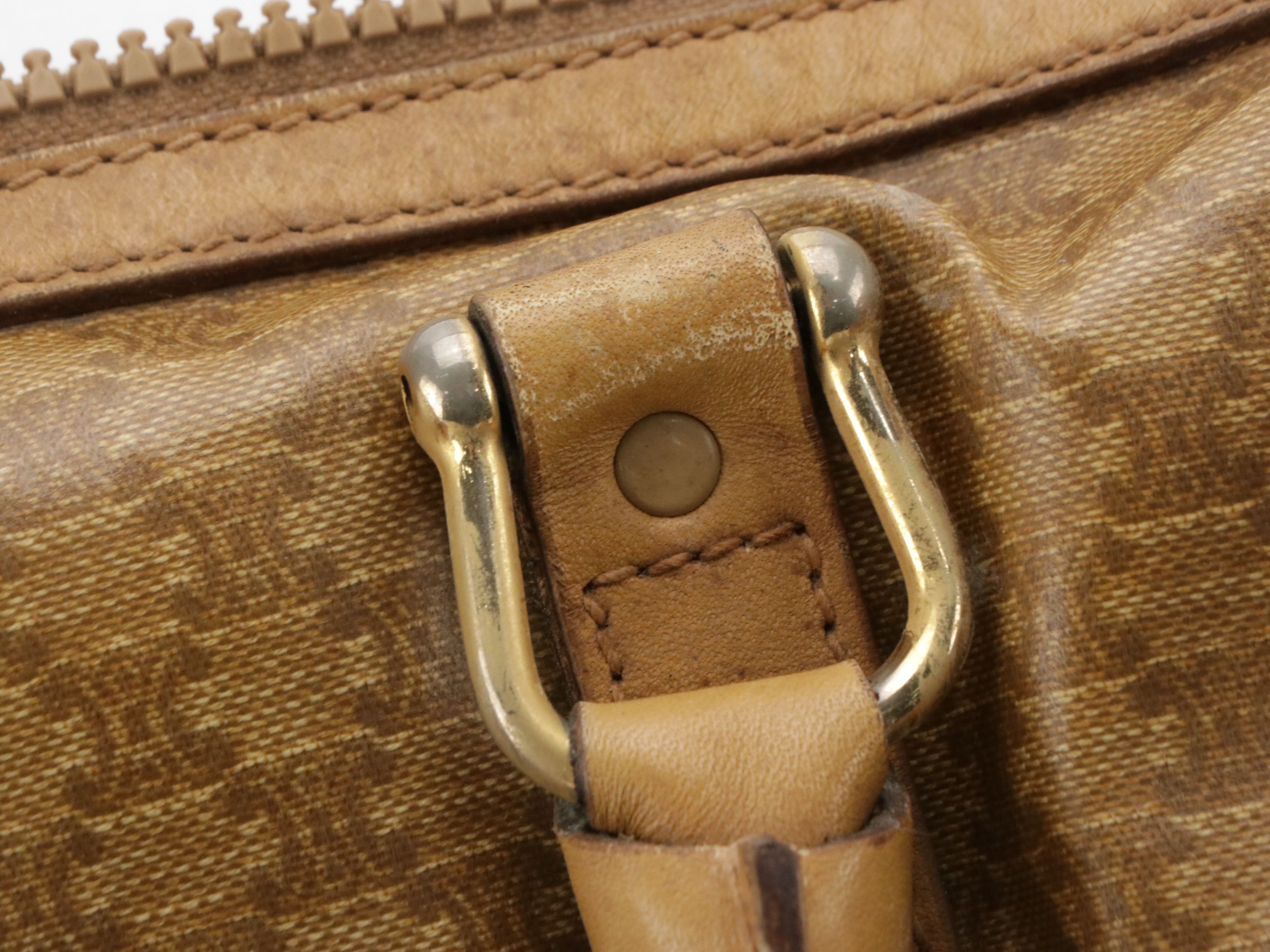 Celine Boston Bag in Brown PVC and Leather Trim