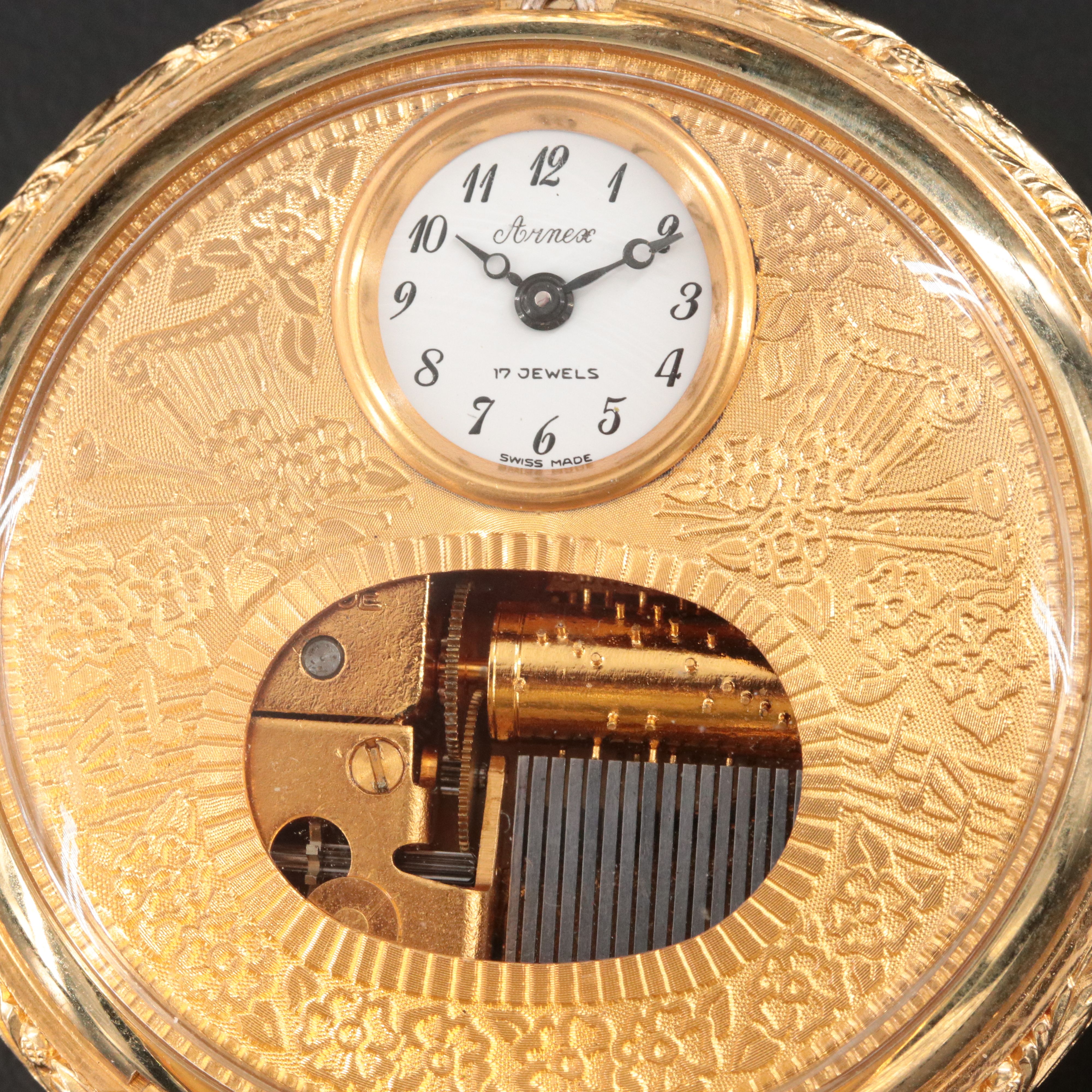 Reuge Swiss Musical Gold Plated Pocket Watch | EBTH
