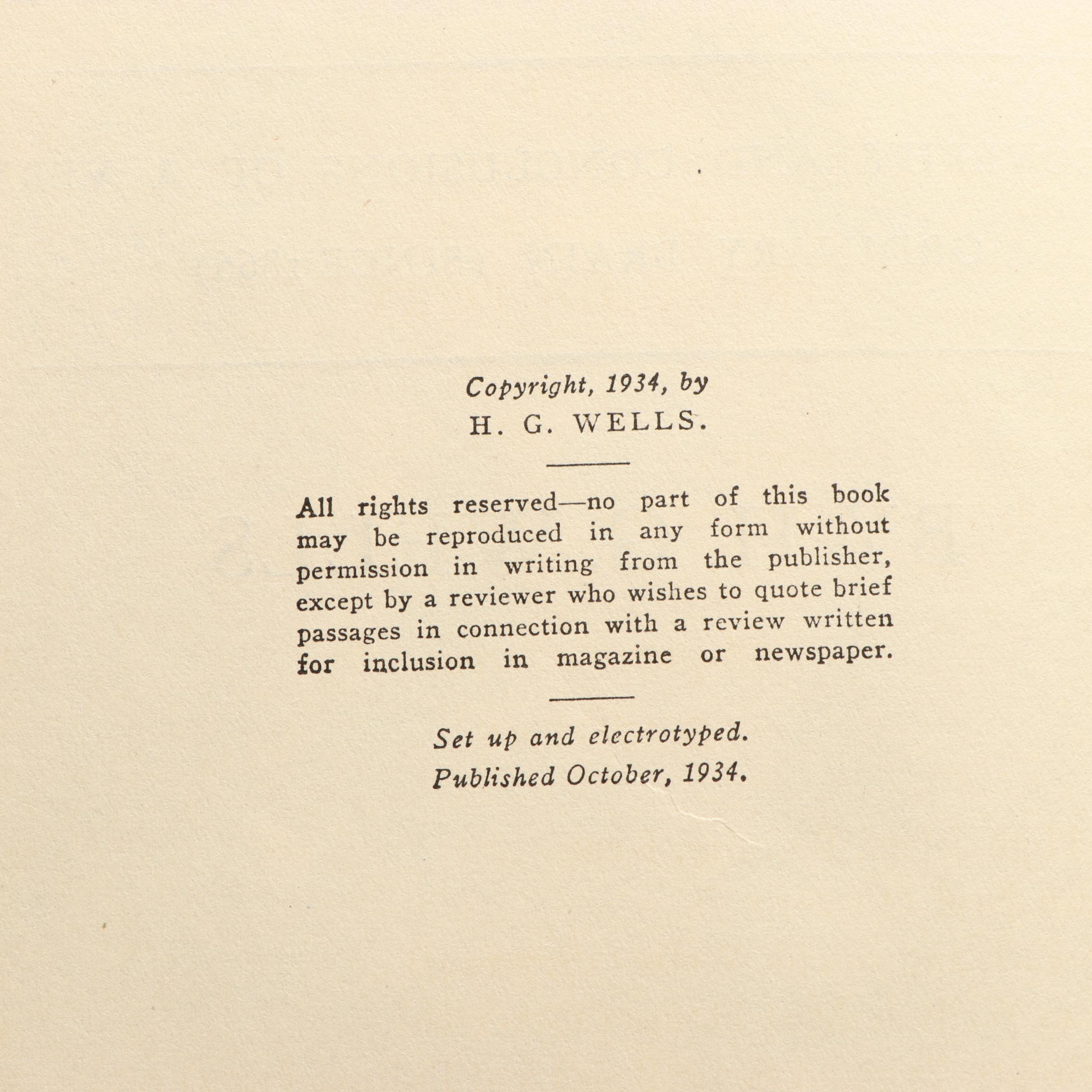 "Experiment in Autobiography" and More H.G. Wells Books