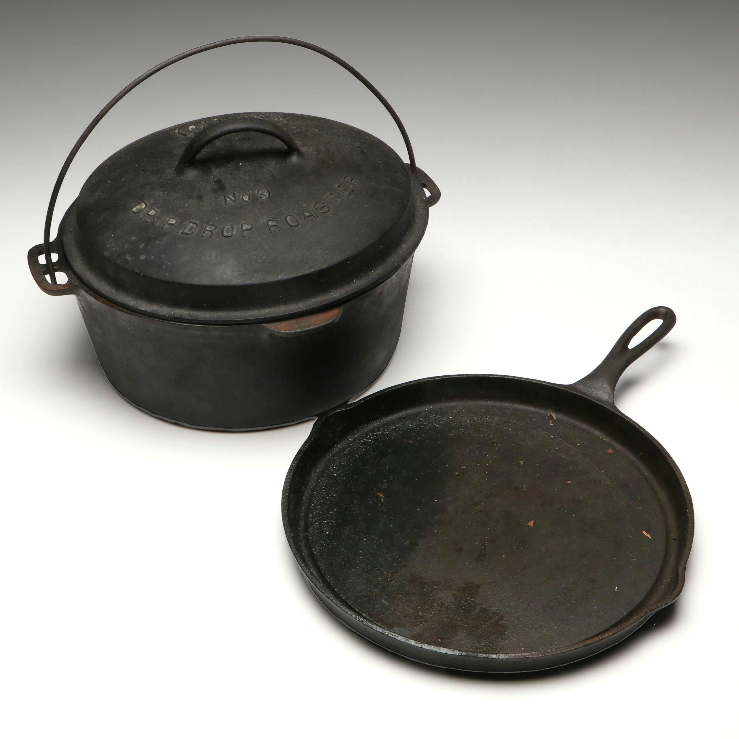 Wagner Ware Cast Iron Dutch Oven and Skillet