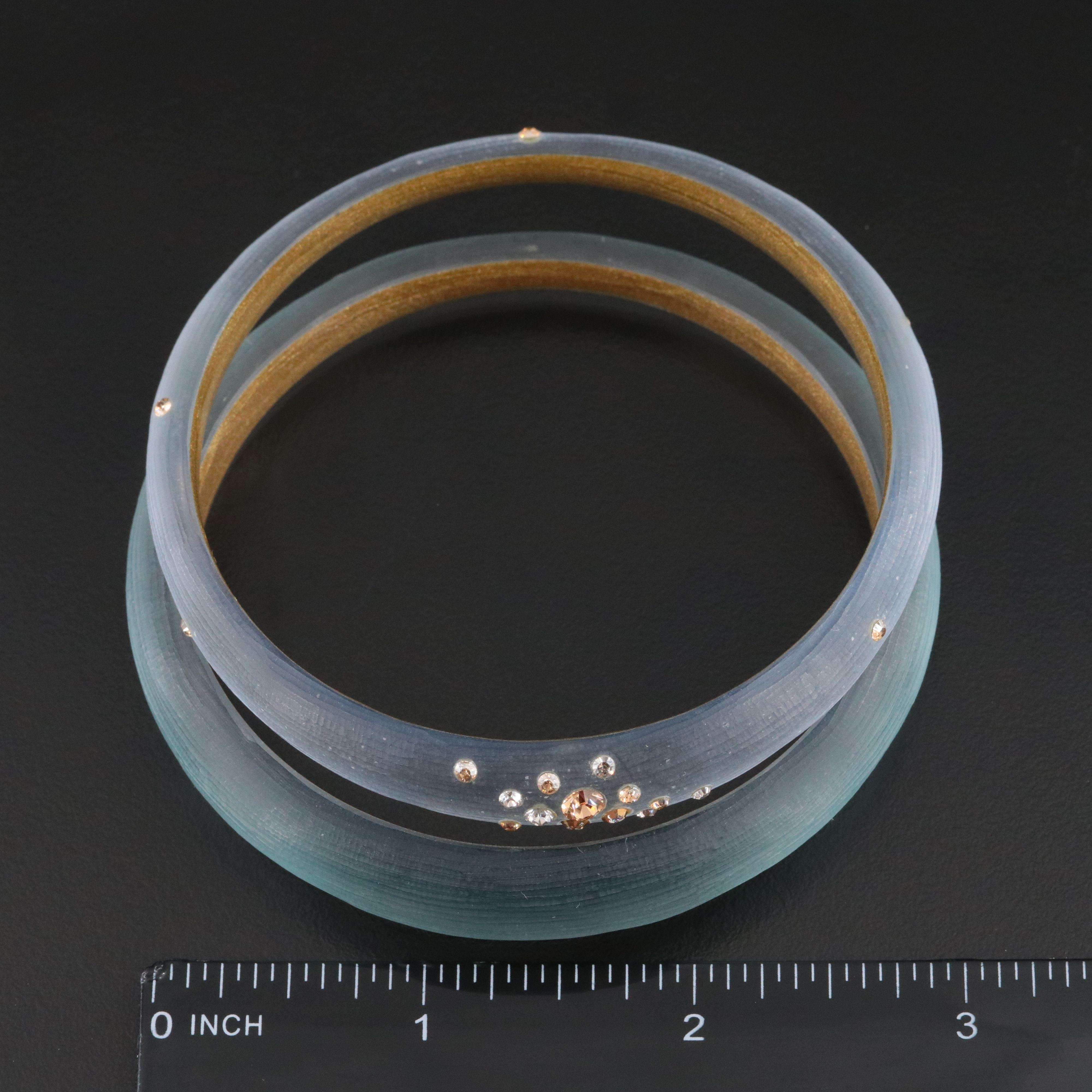 Alexis Bittar Lucite and Crystal Graduated Stacking Bangle Bracelet