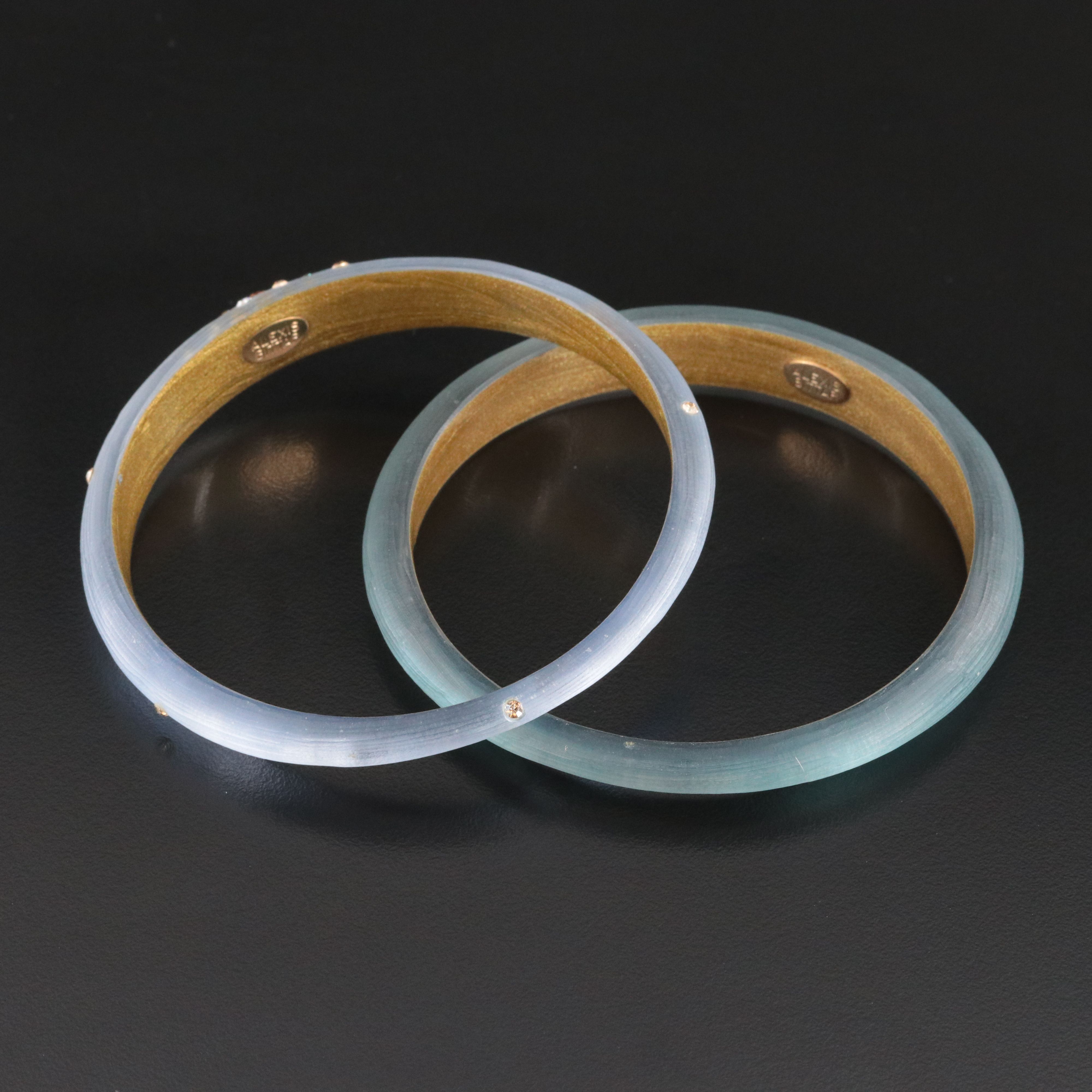 Alexis Bittar Lucite and Crystal Graduated Stacking Bangle Bracelet