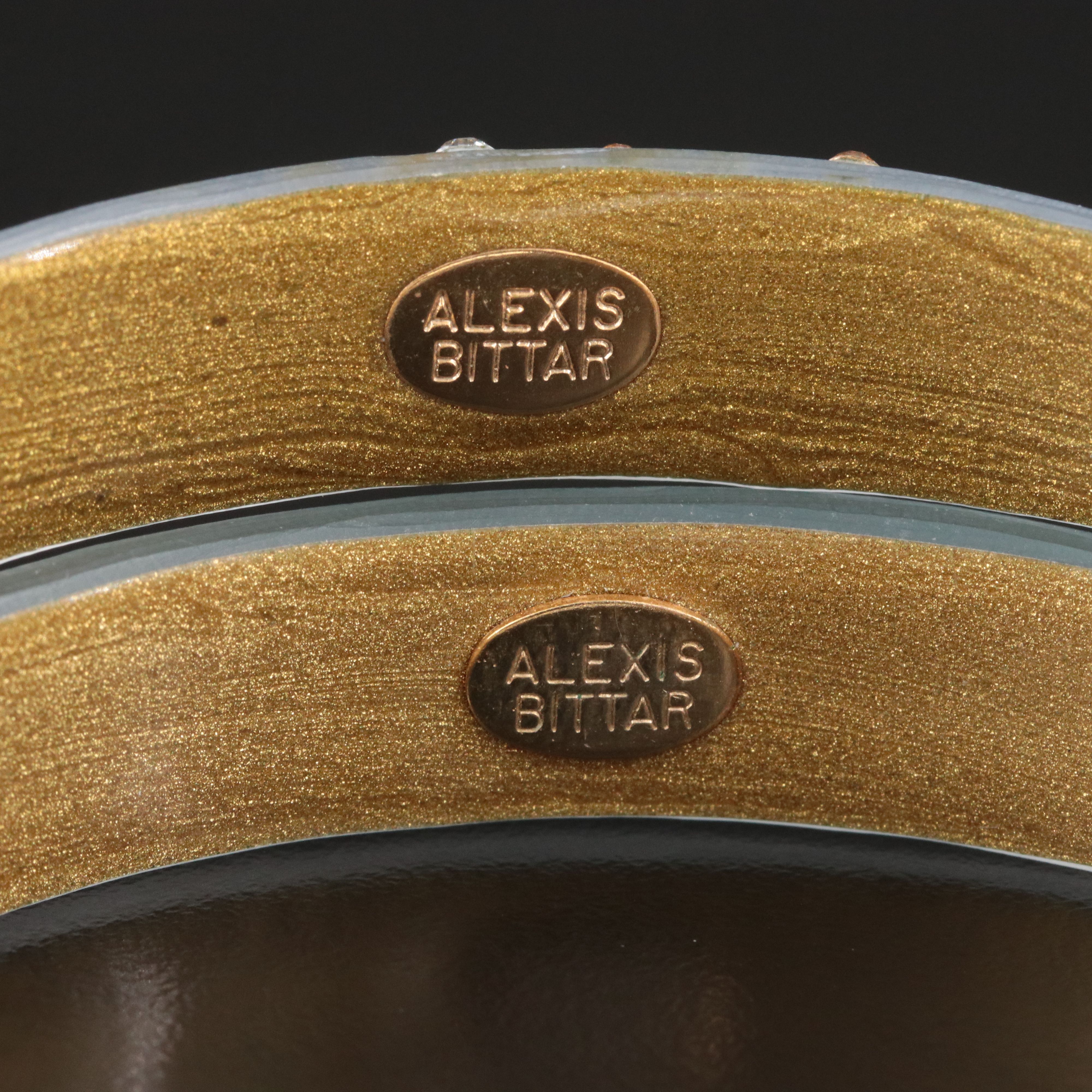Alexis Bittar Lucite and Crystal Graduated Stacking Bangle Bracelet