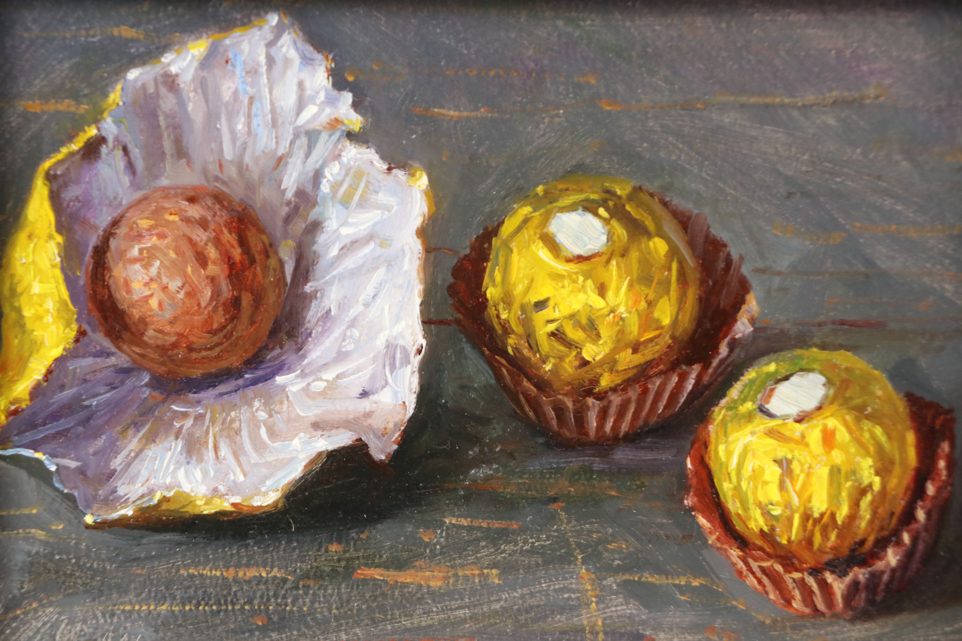 Y. Wang Oil Painting of Ferrero Rocher Chocolates, 2022