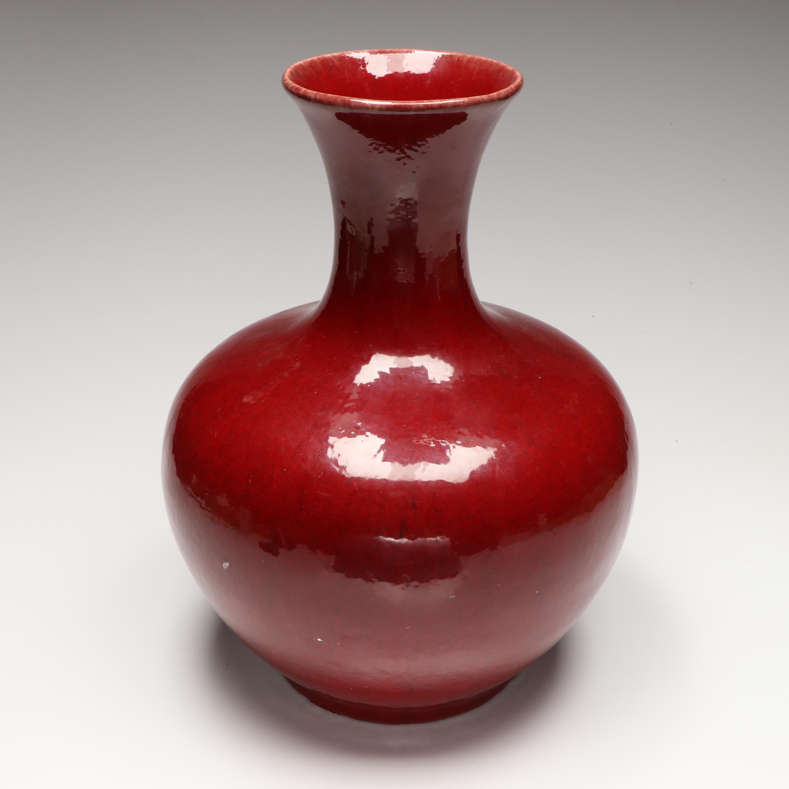 Sang de Boeuf Ceramic Vase