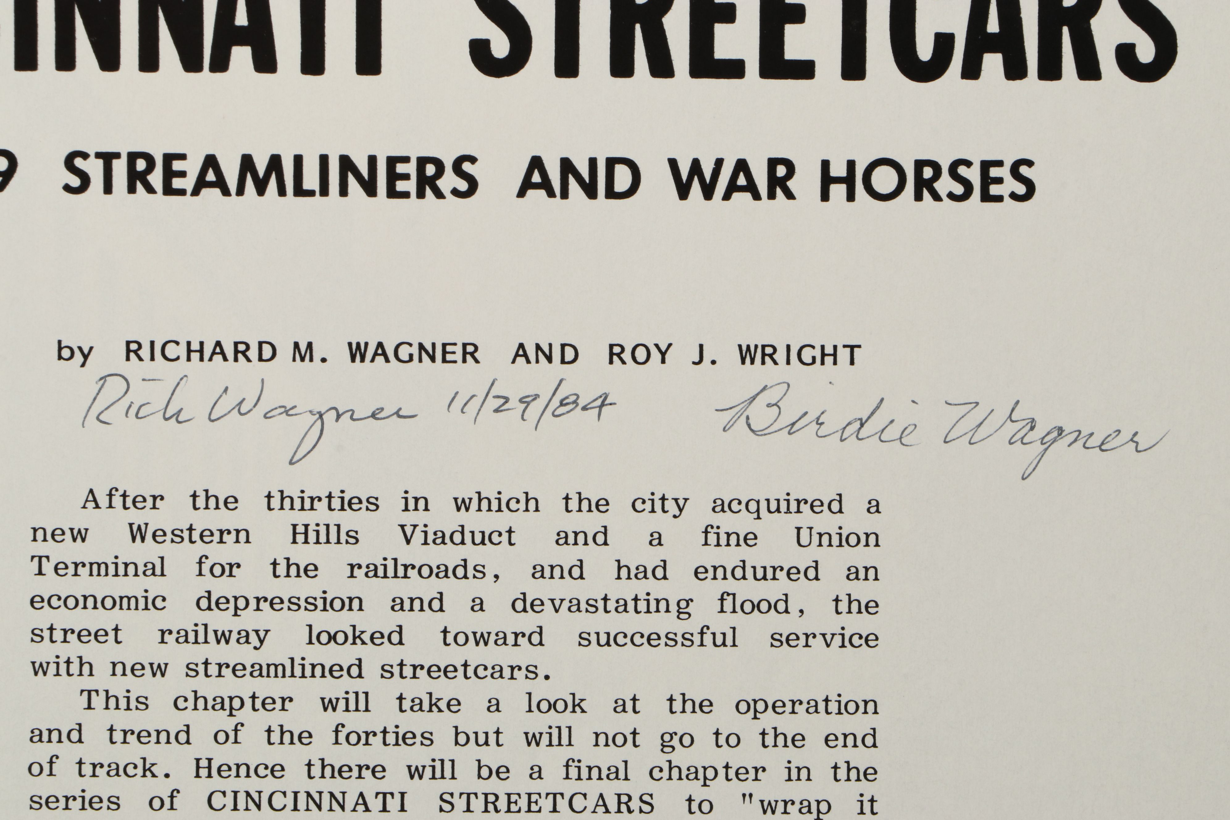 "Cincinnati Streetcars" by Richard Wagner and Roy Wright Full Set, Mid-20th C.
