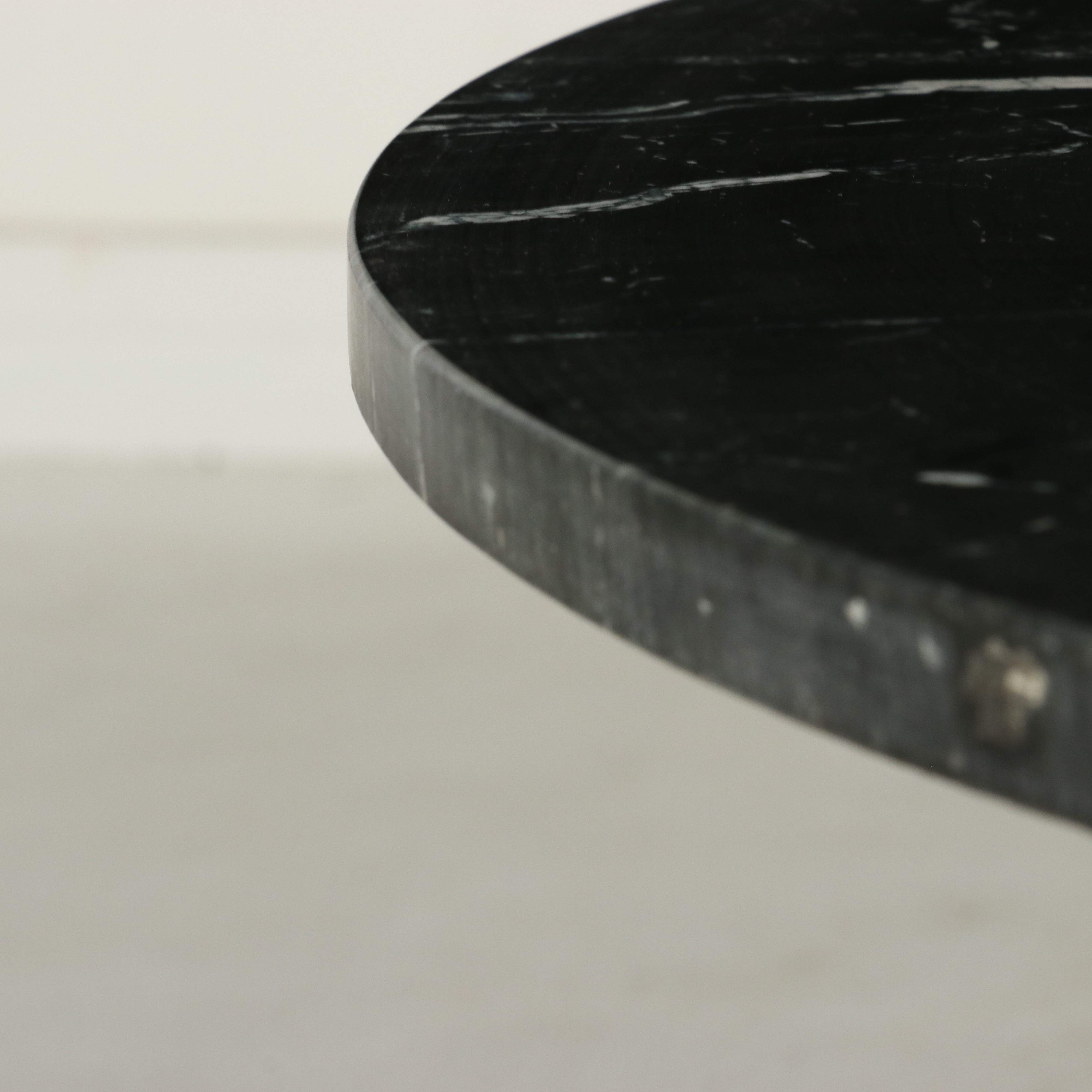 Contemporary Nero Marquina-Style Marble Dining Table