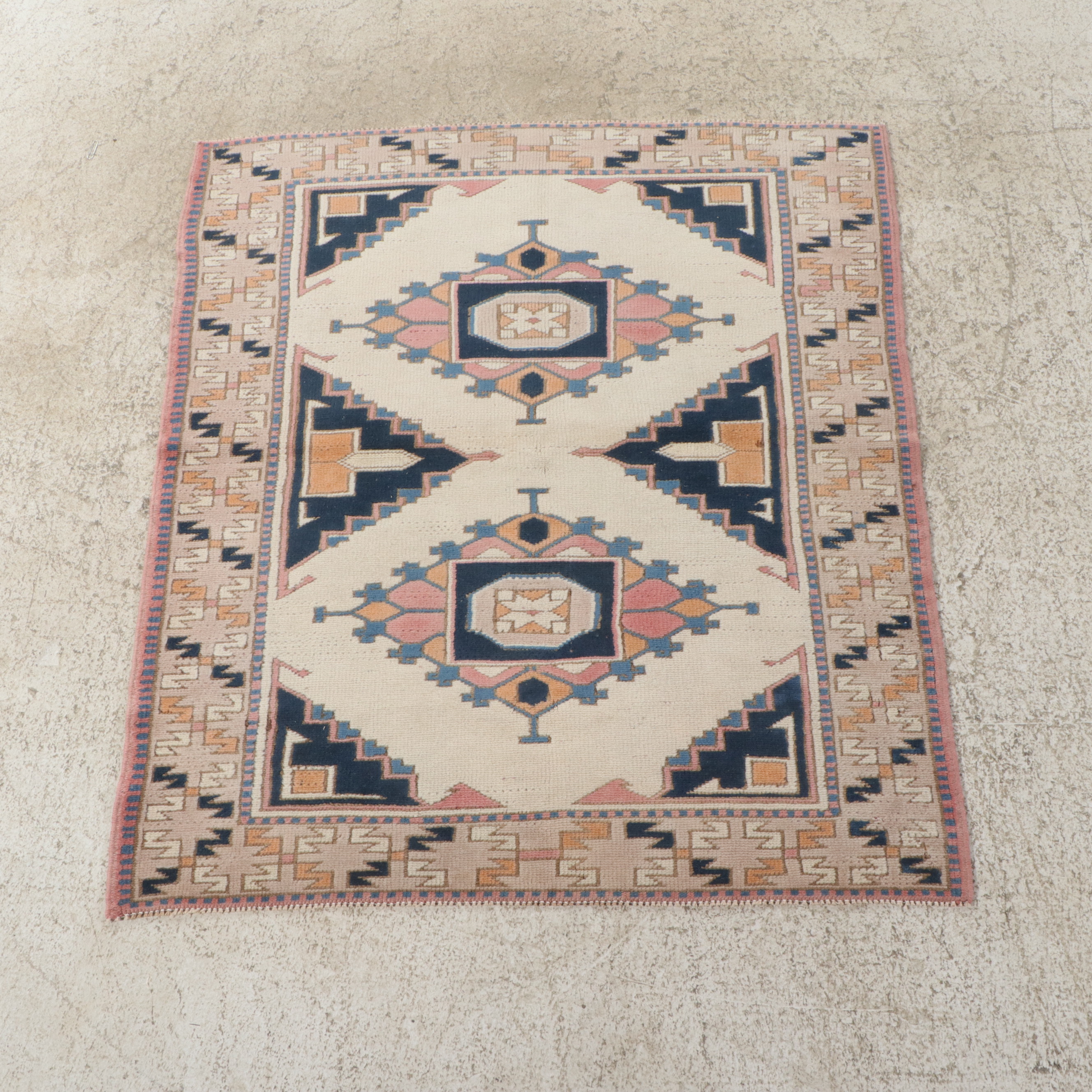 3'11 x 4'9 Hand-Knotted Turkish Anatolian Area Rug