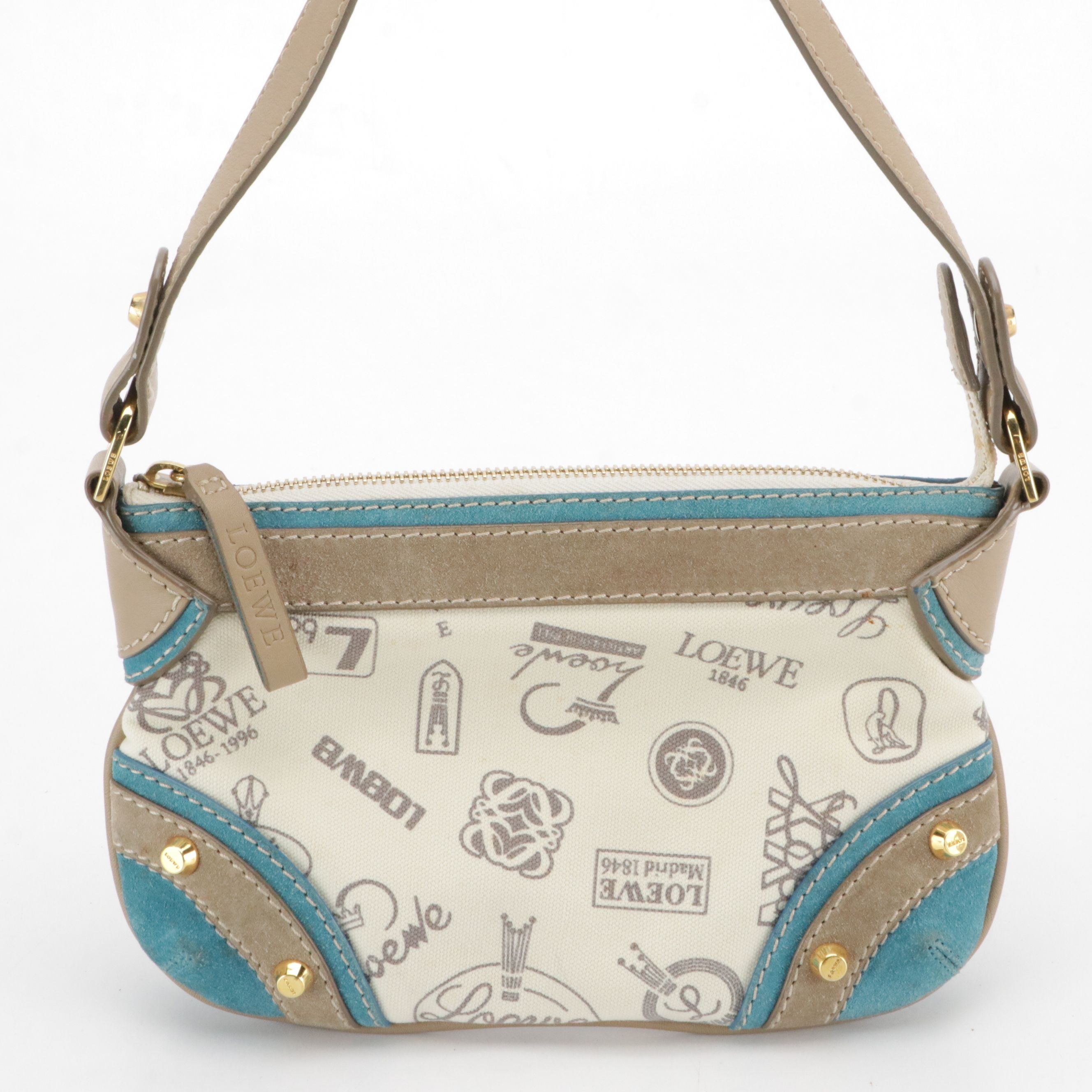 Loewe Mini 160th Year Anniversary Canvas, Leather and Suede Handbag