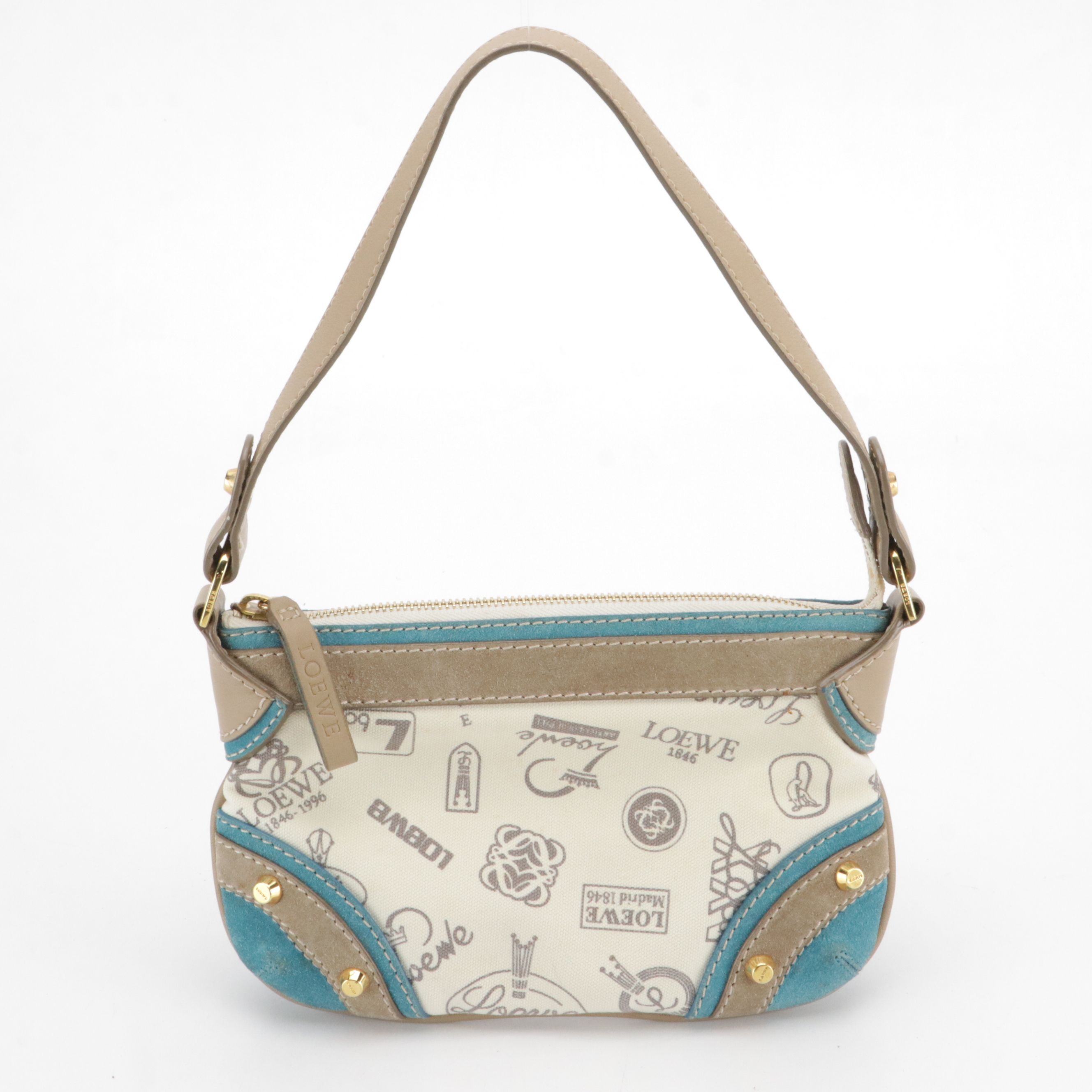 Loewe Mini 160th Year Anniversary Canvas, Leather and Suede Handbag