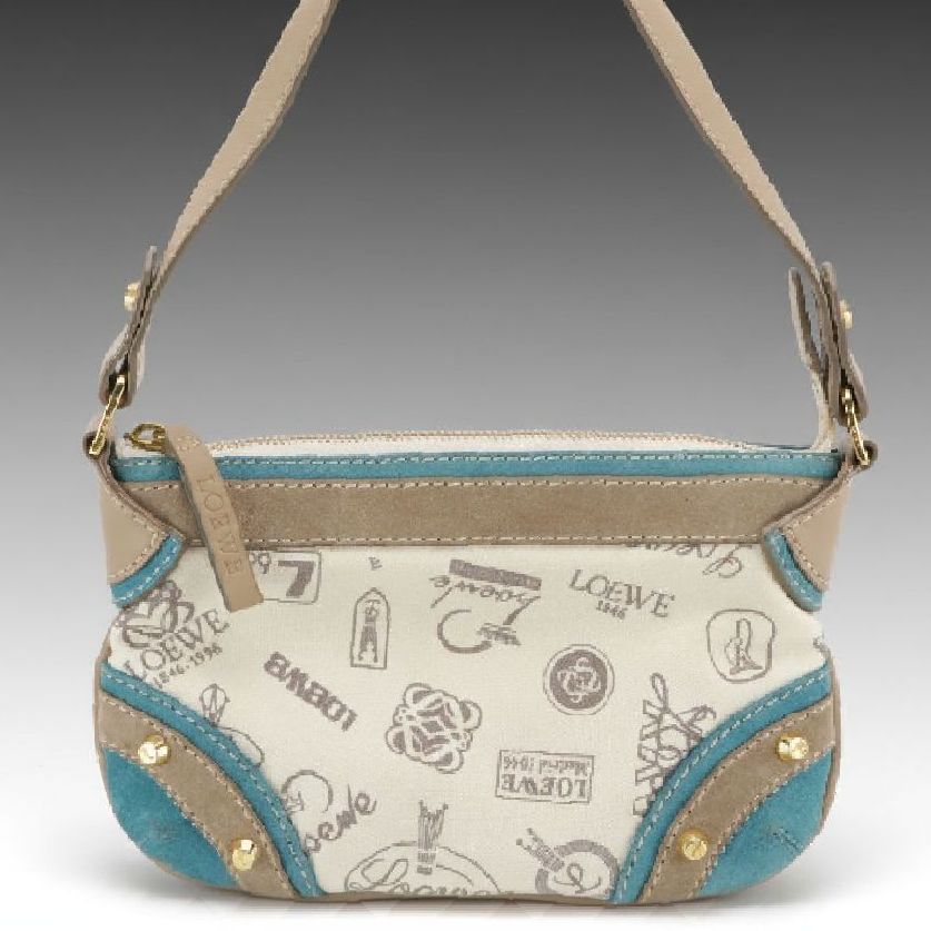 Loewe Mini 160th Year Anniversary Canvas, Leather and Suede Handbag