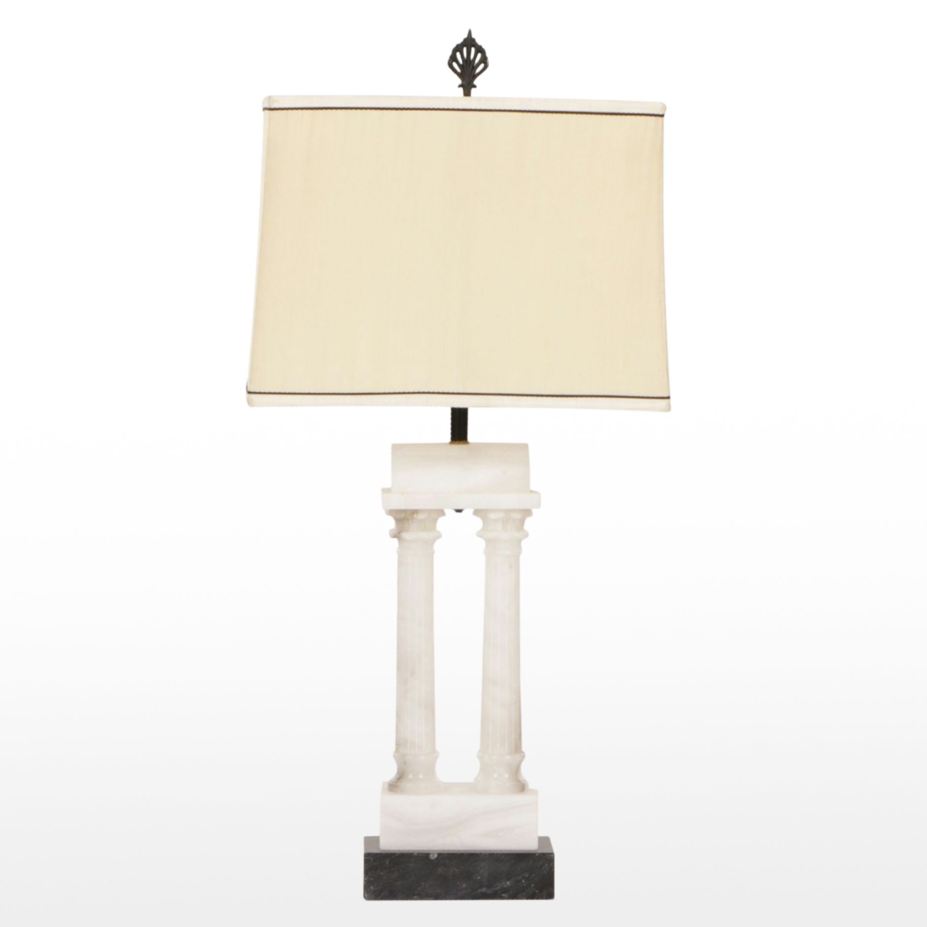 Neoclassical Style Carved Alabaster and Marble Table Lamp