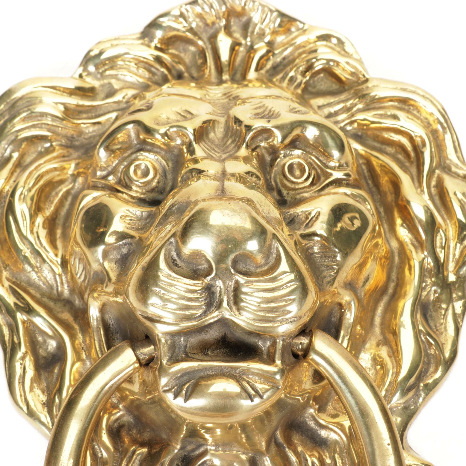 Polished Brass Lion's Head Door Knocker