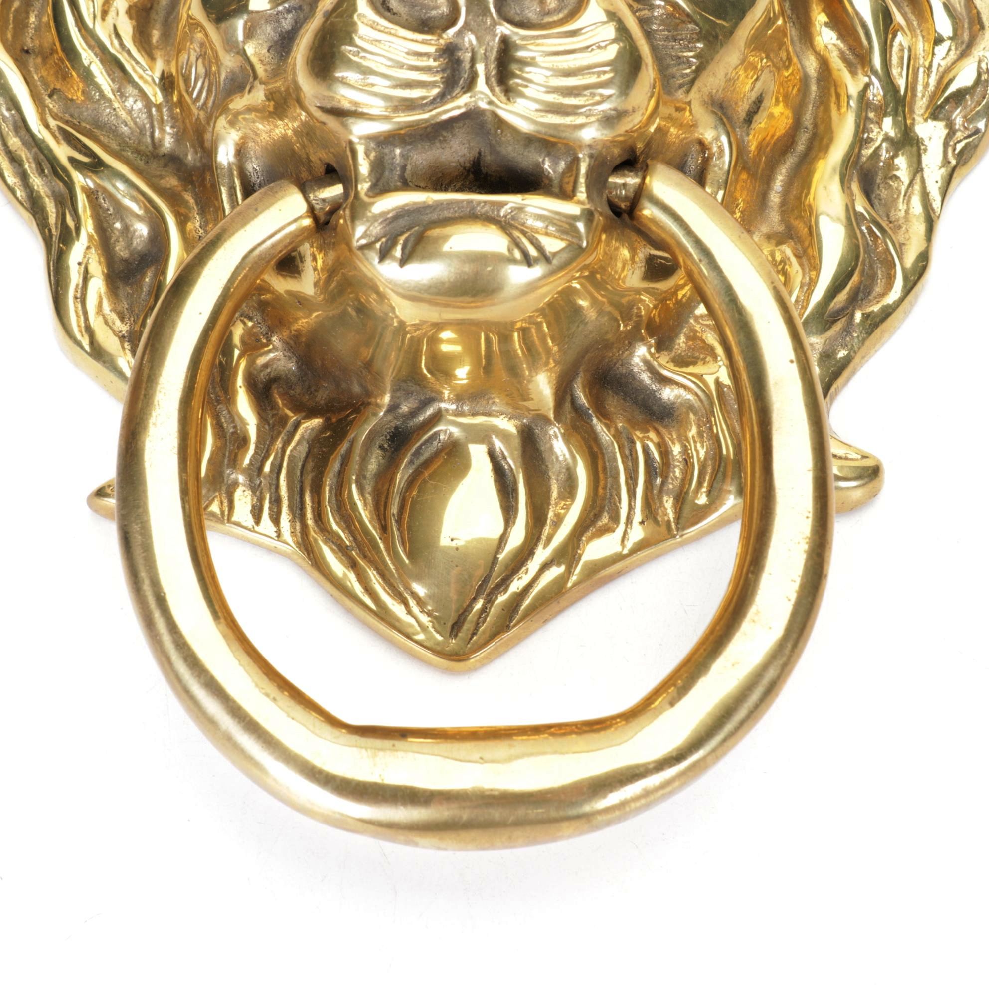 Polished Brass Lion's Head Door Knocker