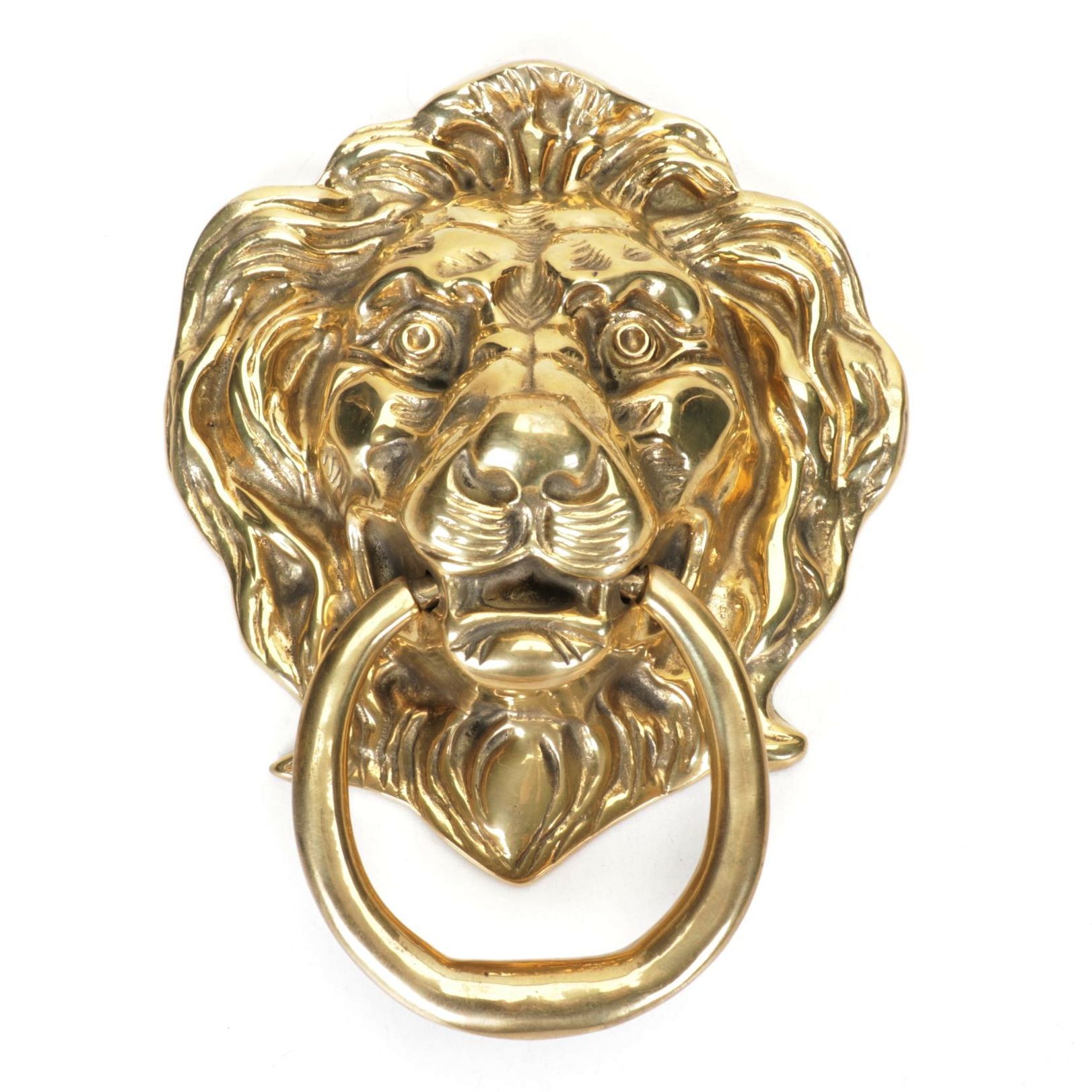 Polished Brass Lion's Head Door Knocker