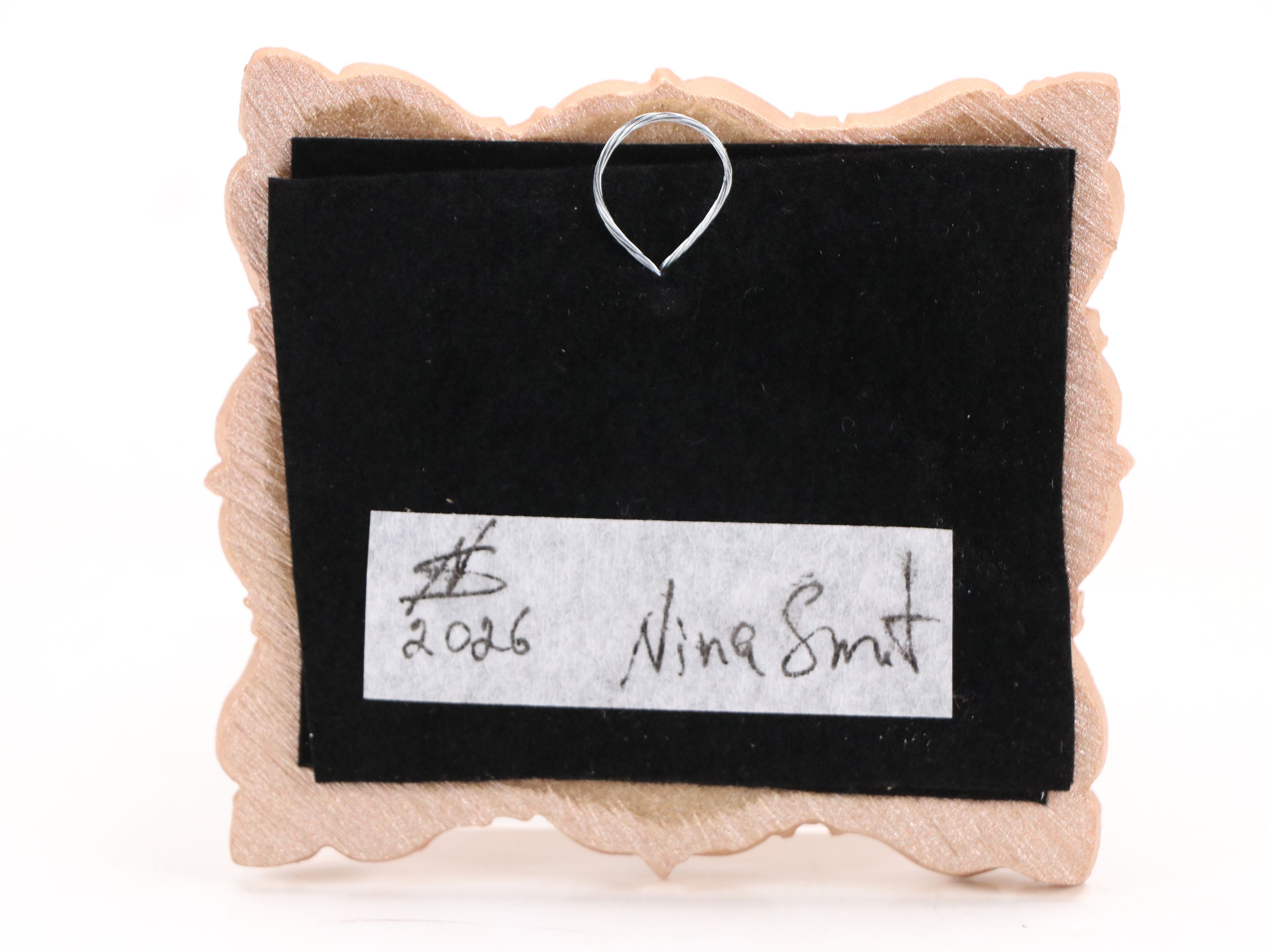 Nina Smith Tiny Oil Painting of Blue Fish, 21st Century