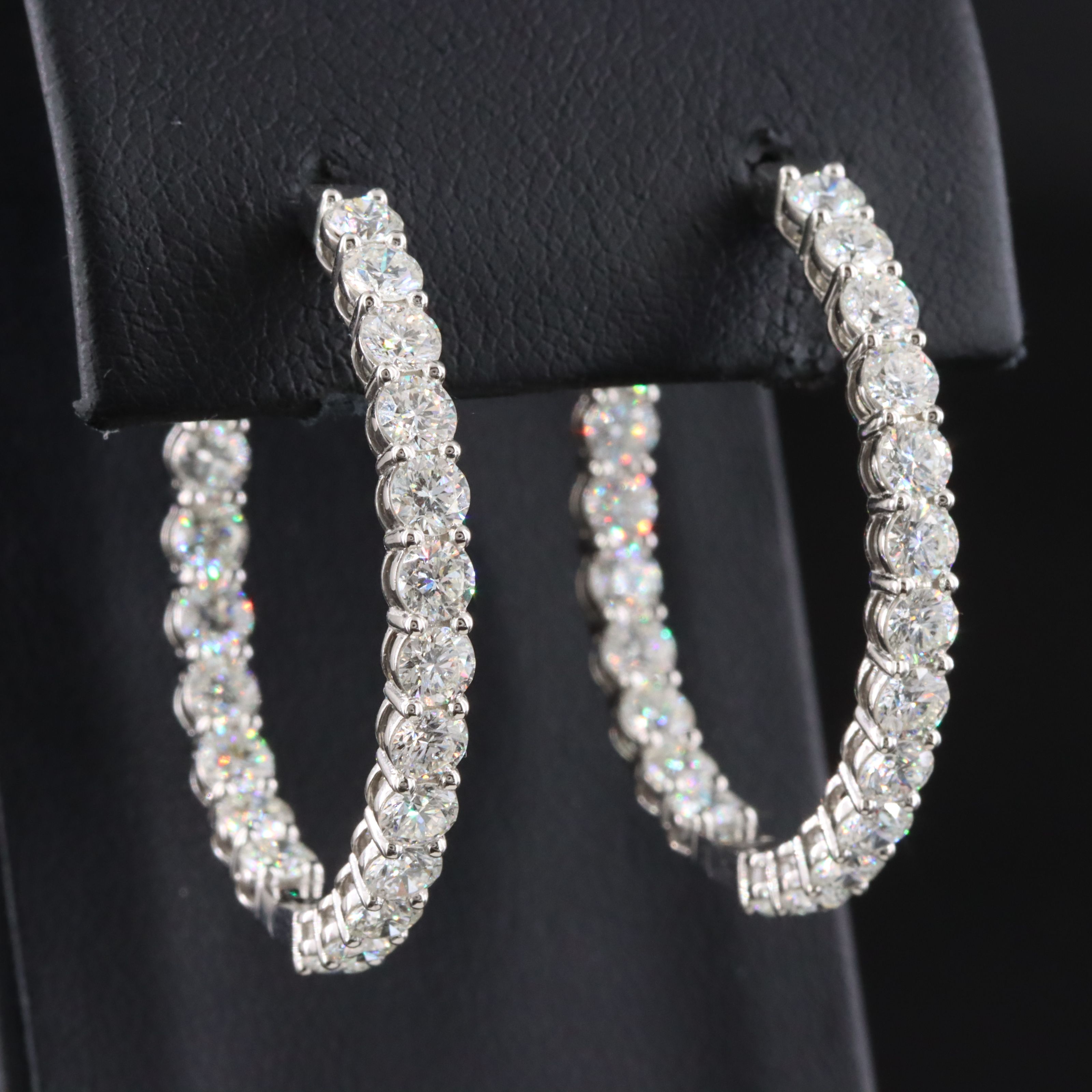 Platinum 6.01 CTW Diamond Inside-Out Hoop Earrings