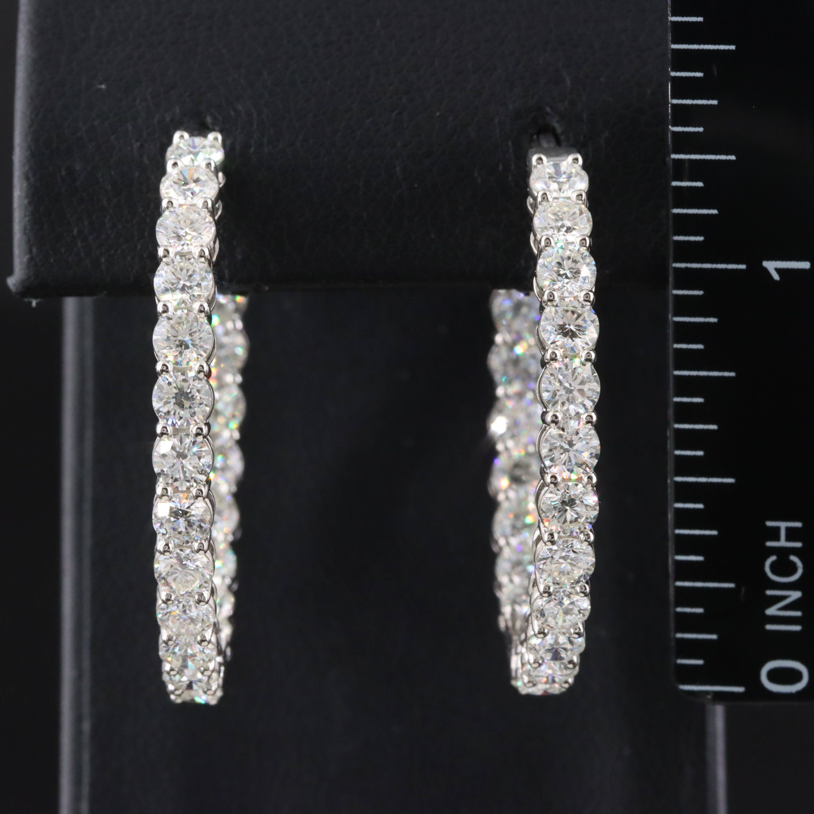 Platinum 6.01 CTW Diamond Inside-Out Hoop Earrings