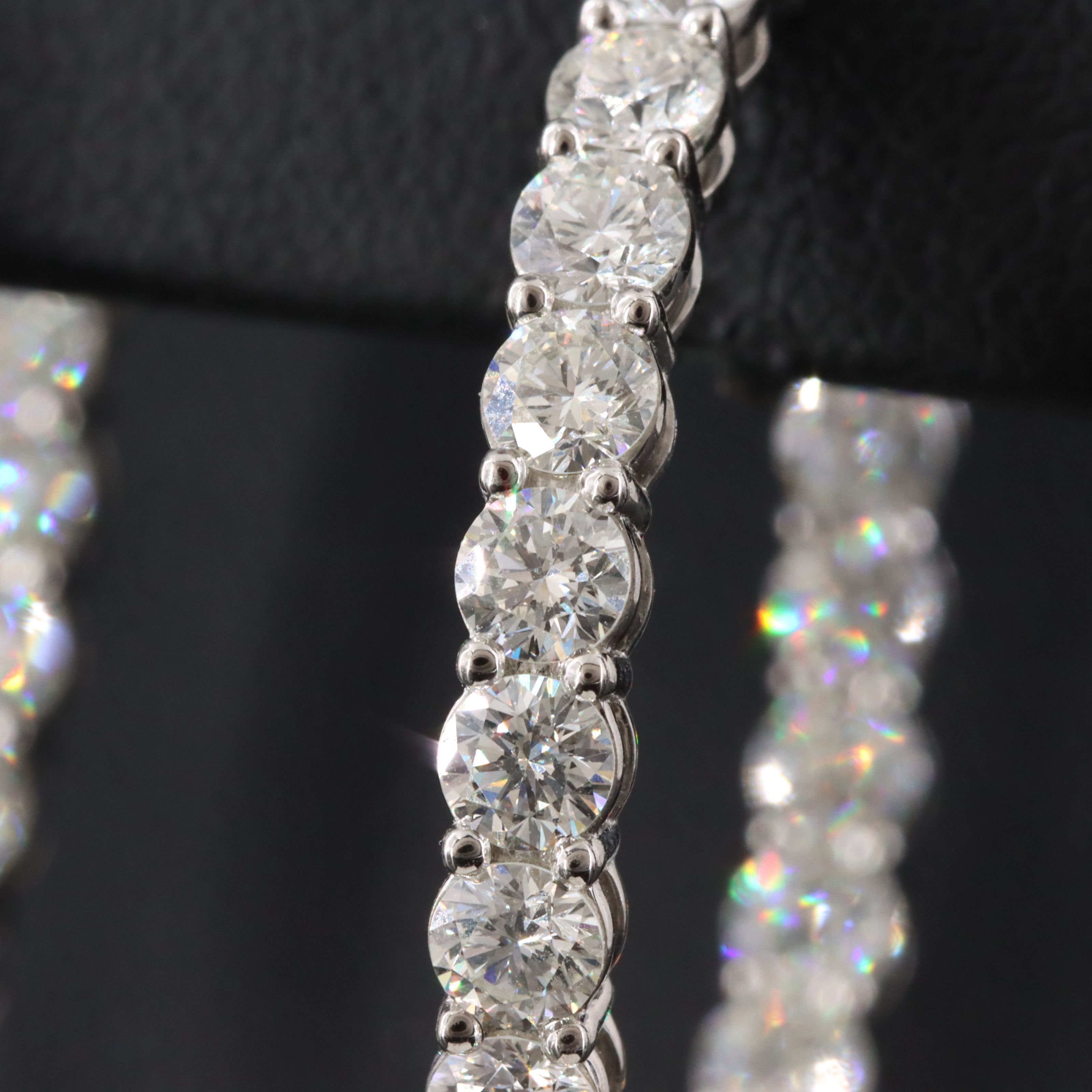 Platinum 6.01 CTW Diamond Inside-Out Hoop Earrings