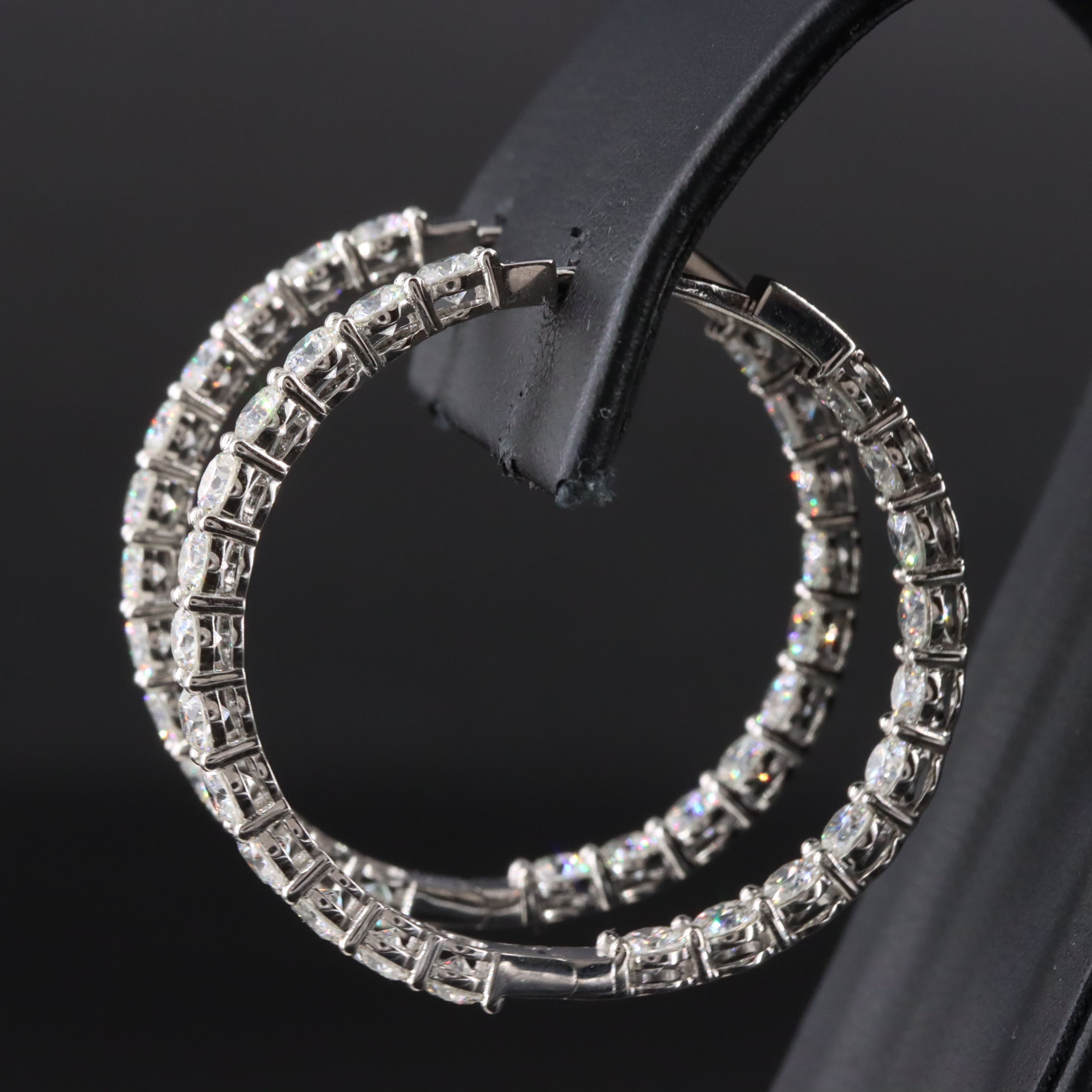 Platinum 6.01 CTW Diamond Inside-Out Hoop Earrings